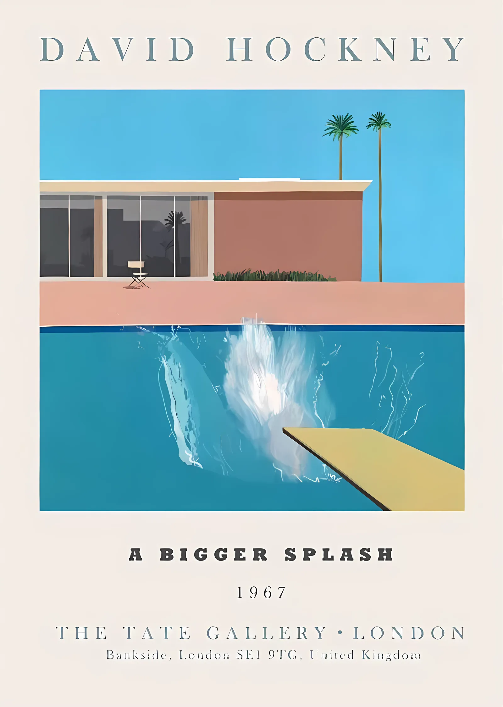 David Hockney: A Bigger Splash metal tablo