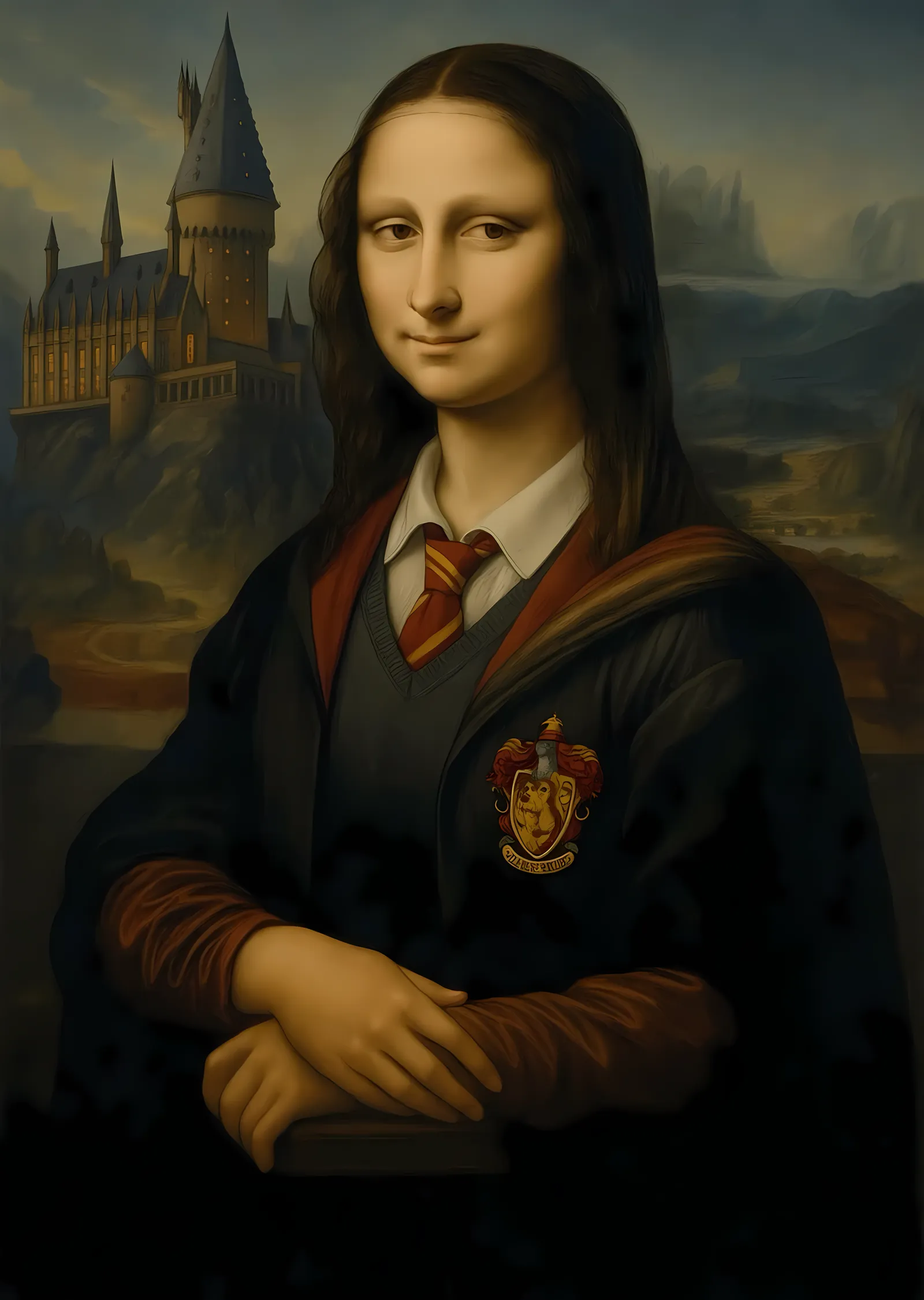 Mona Lisa: Hogwarts'ta Harry Potter Kostümü metal tablo