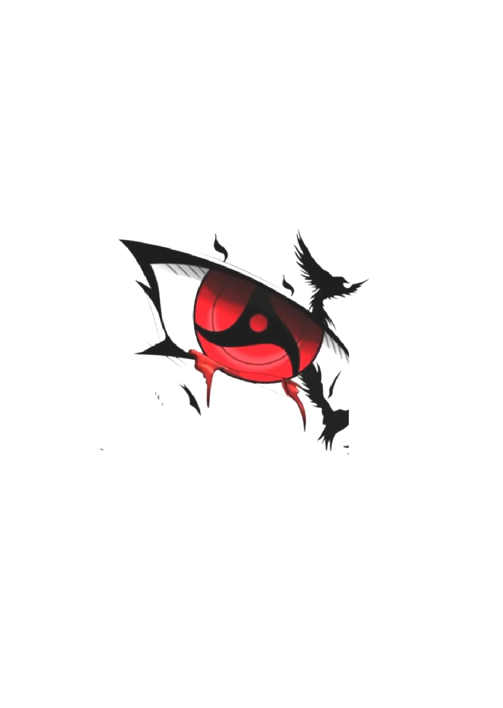 Sharingan - Beyaz Zemin metal tablo