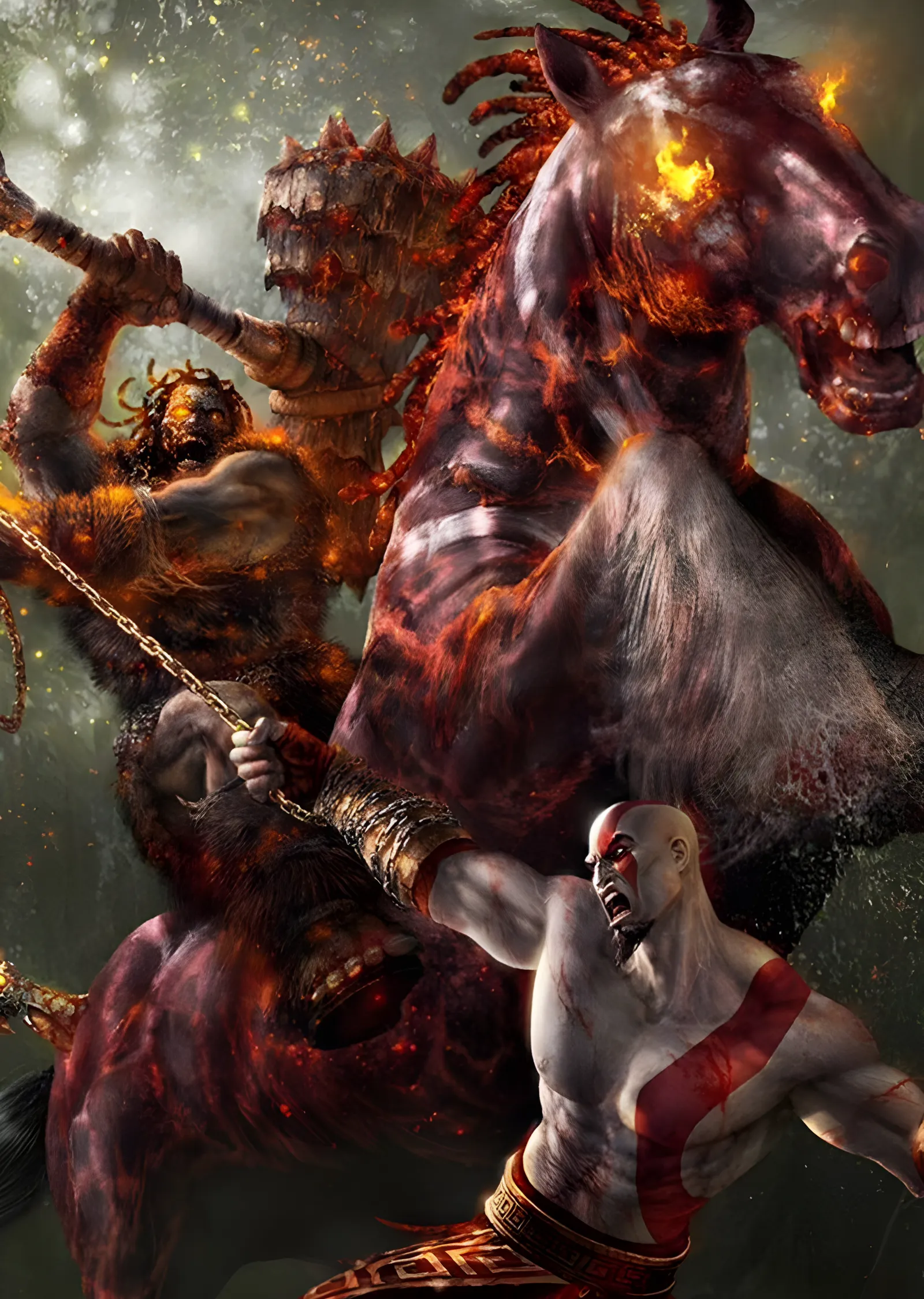God of War: Alevli At metal tablo