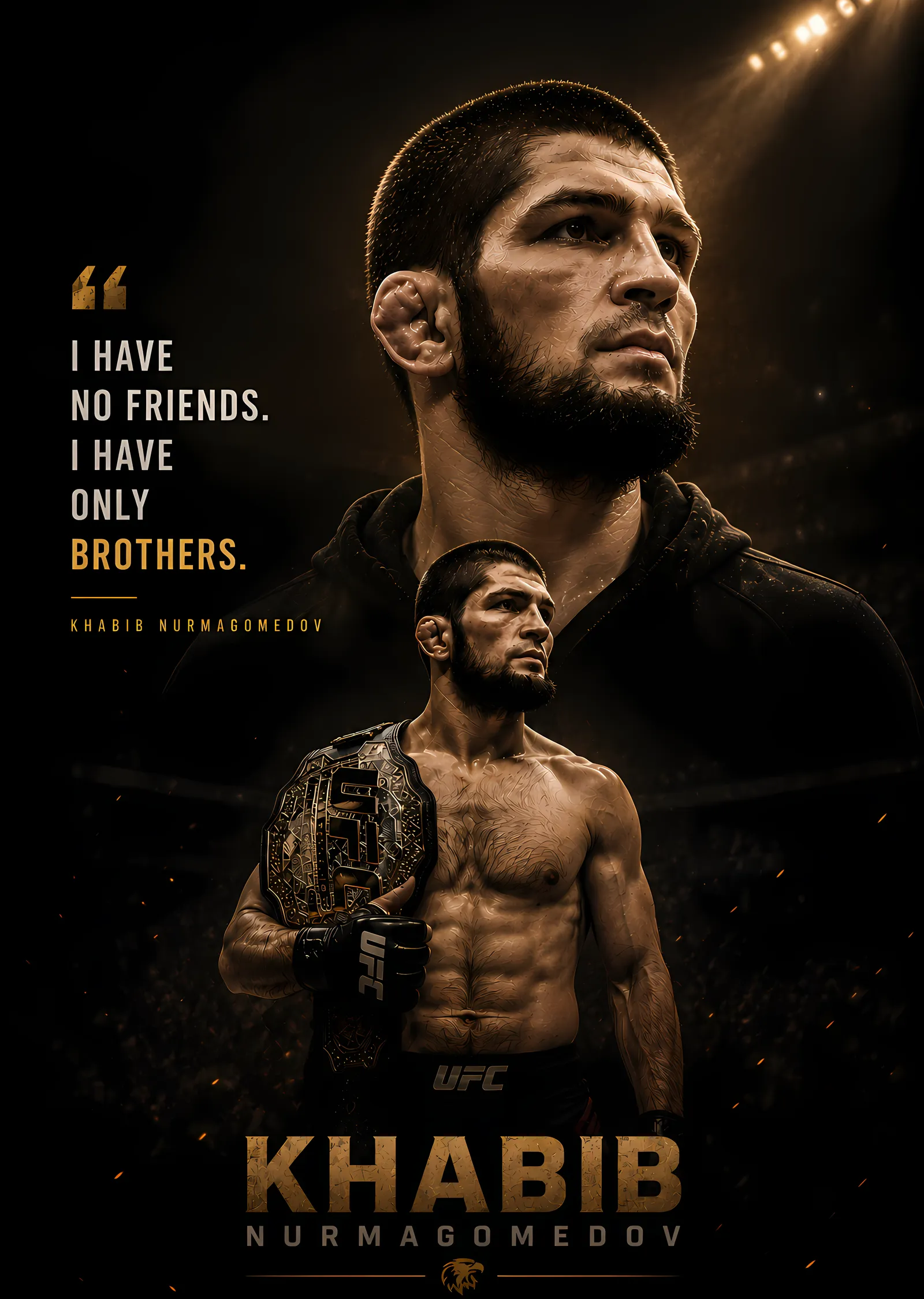 Khabib Nurmagomedov - Only Brothers metal tablo