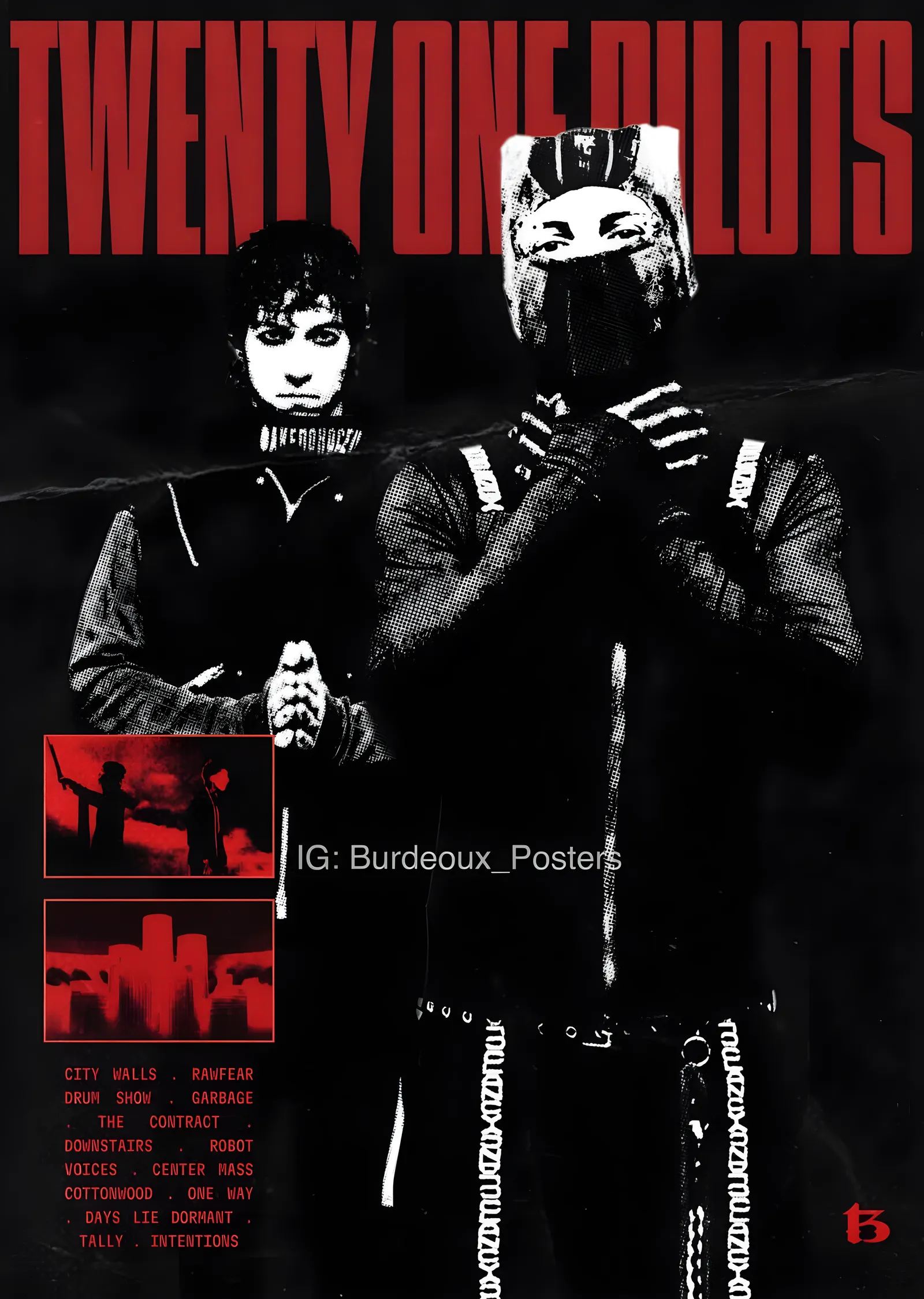 Twenty One Pilots: Maskeli İkili metal tablo
