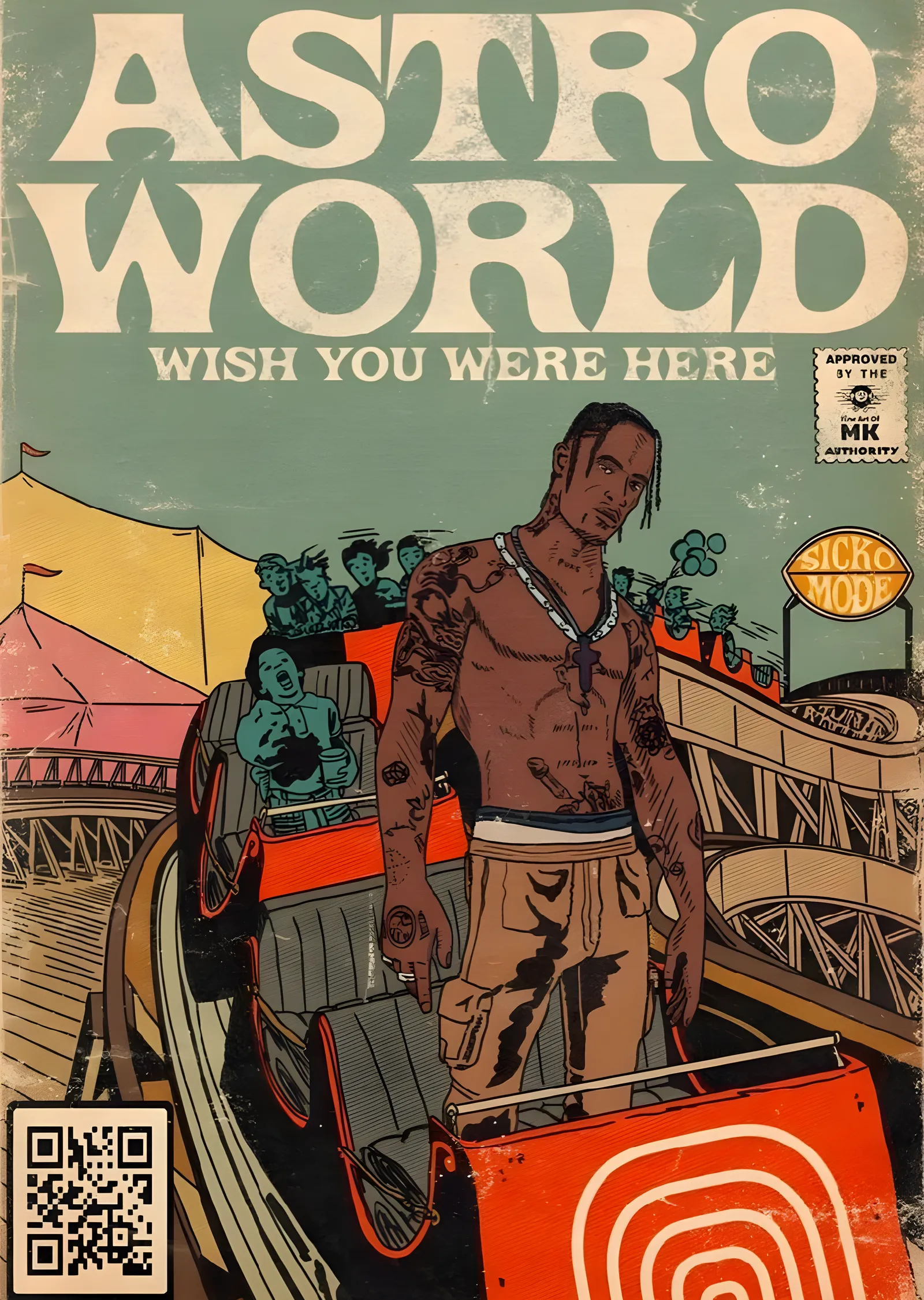 Travis Scott: Astroworld Wish You Were Here metal tablo