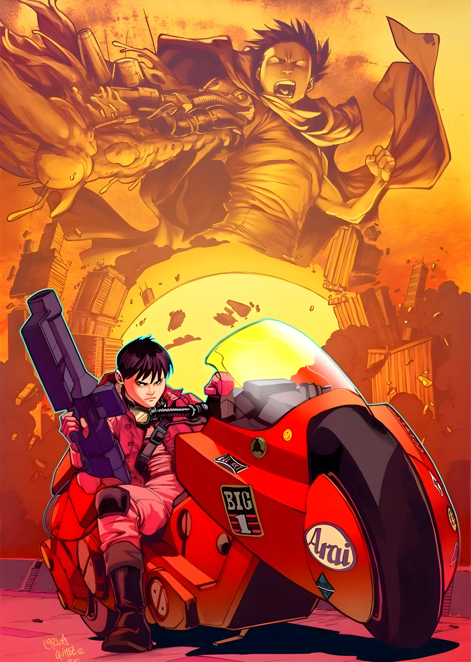 Akira: Gün Batımında Kaneda metal tablo