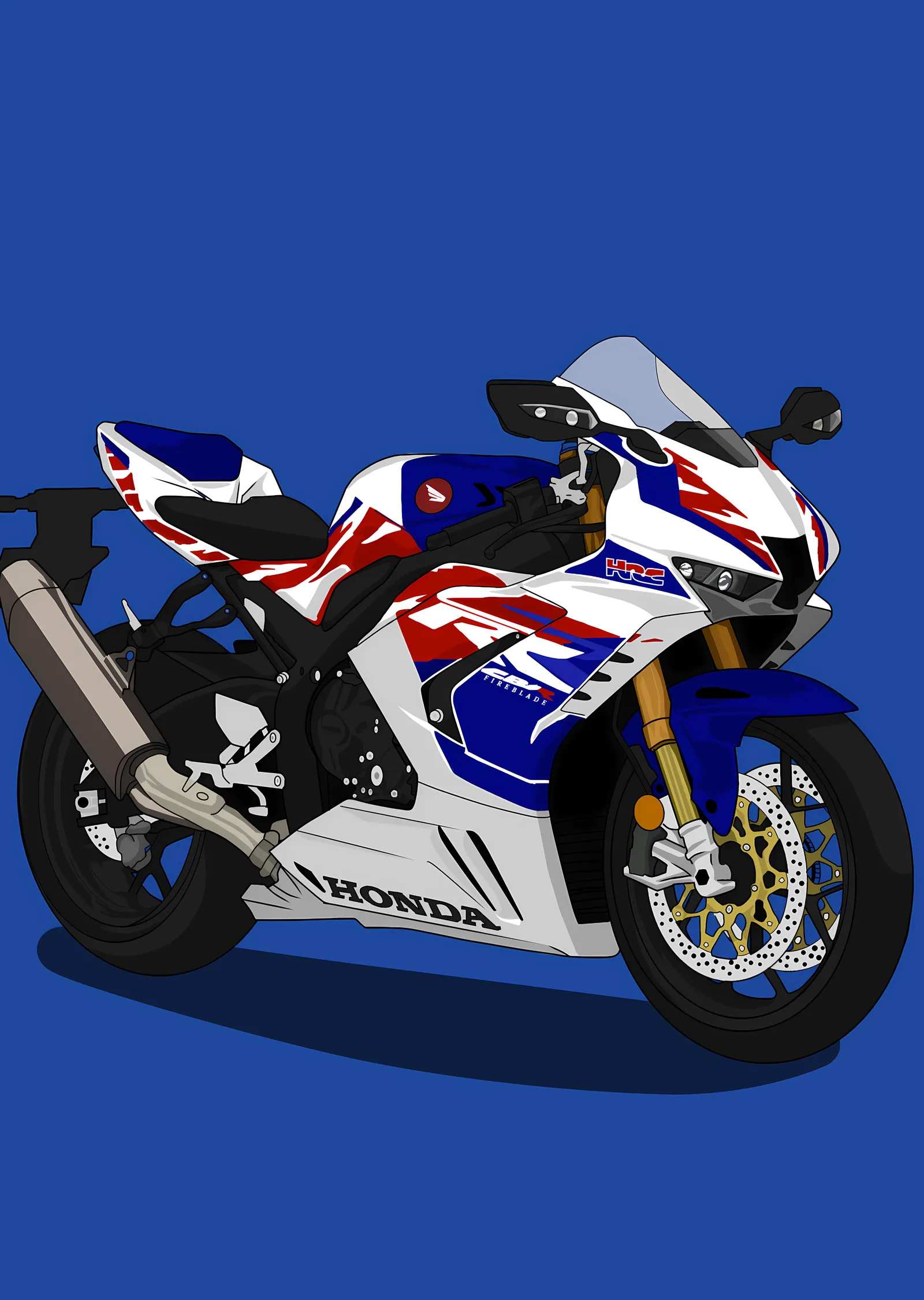 Honda CBR - Mavi Zemin metal tablo