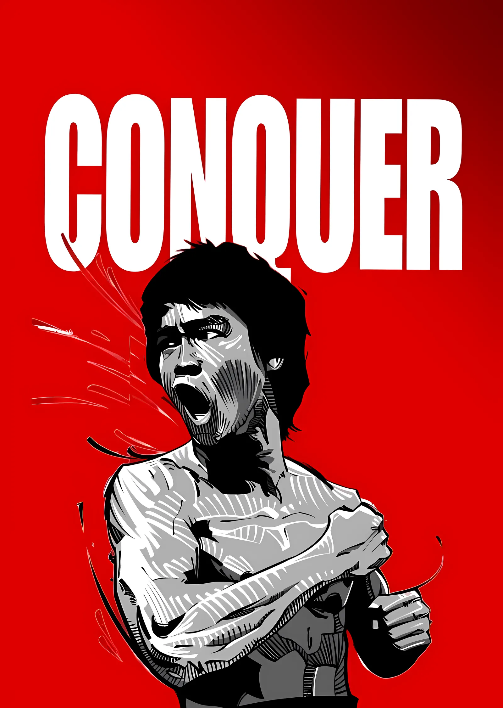 Conquer Motivasyon metal tablo