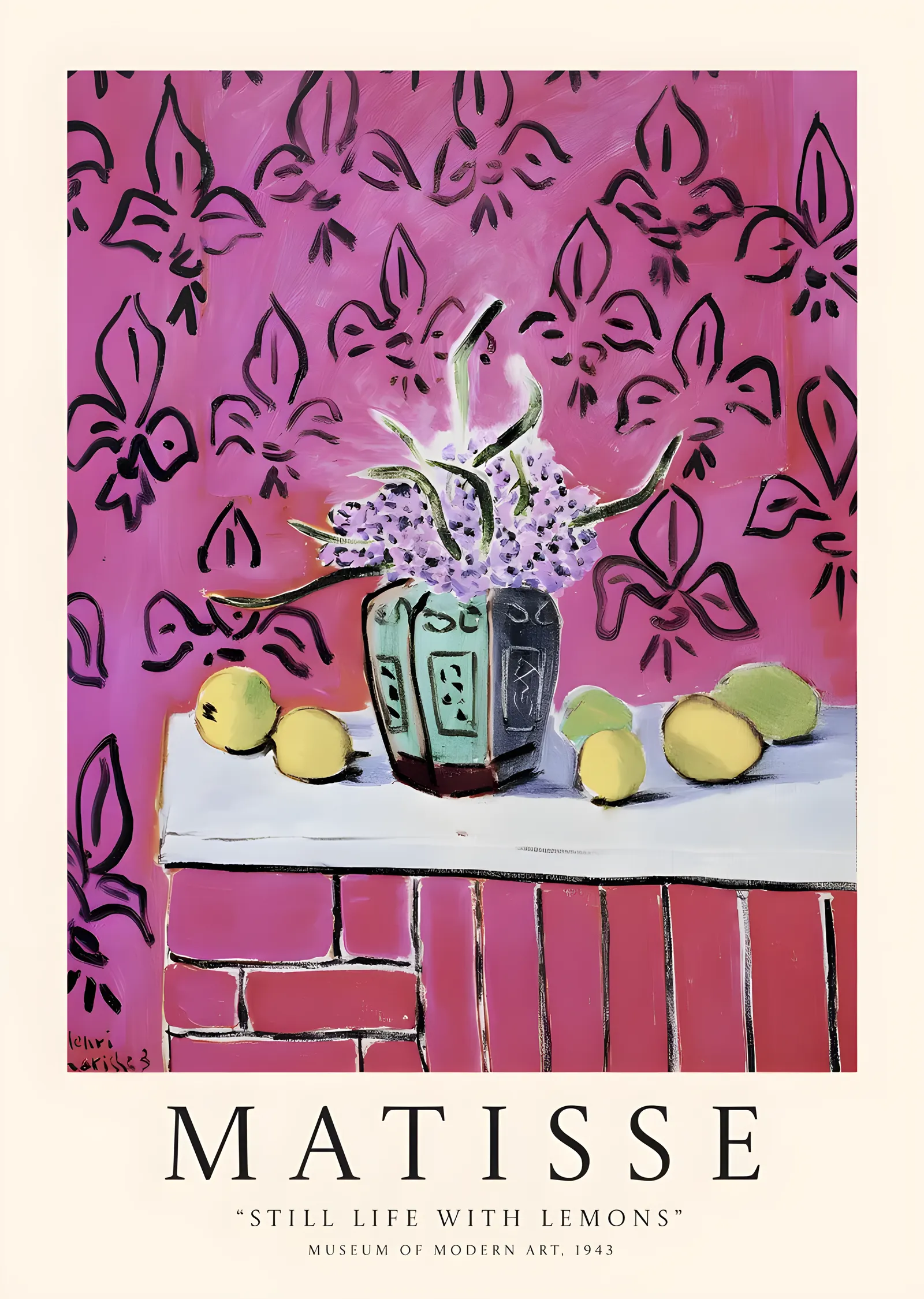 Matisse: Still Life with Lemons metal tablo