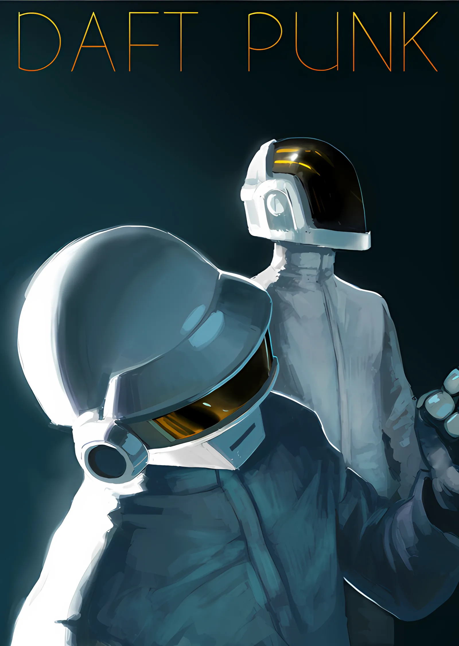 Daft Punk: Gümüş Kask metal tablo