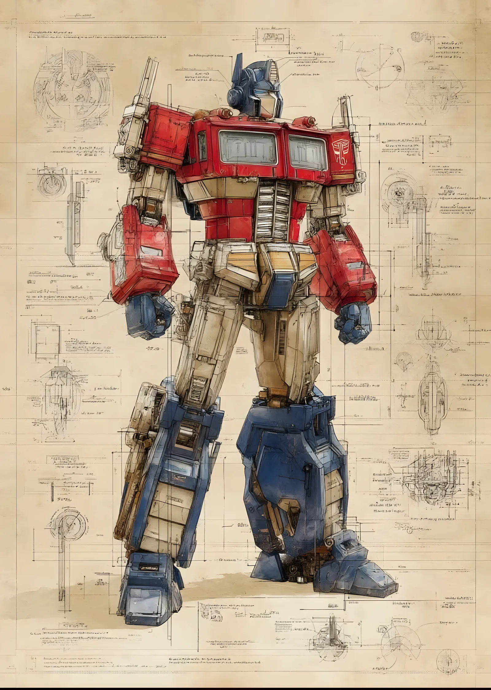Optimus Prime: Robot Tasarımı metal tablo