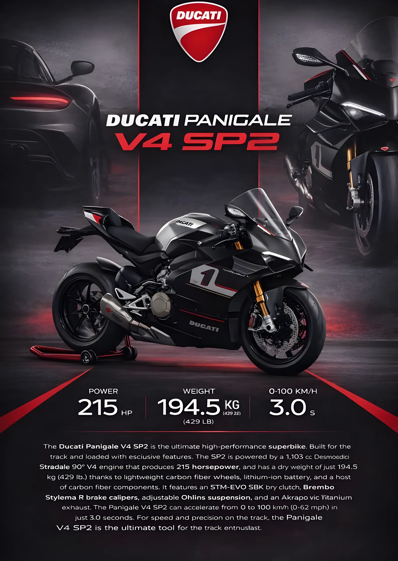Ducati Panigale V4 SP2 metal tablo