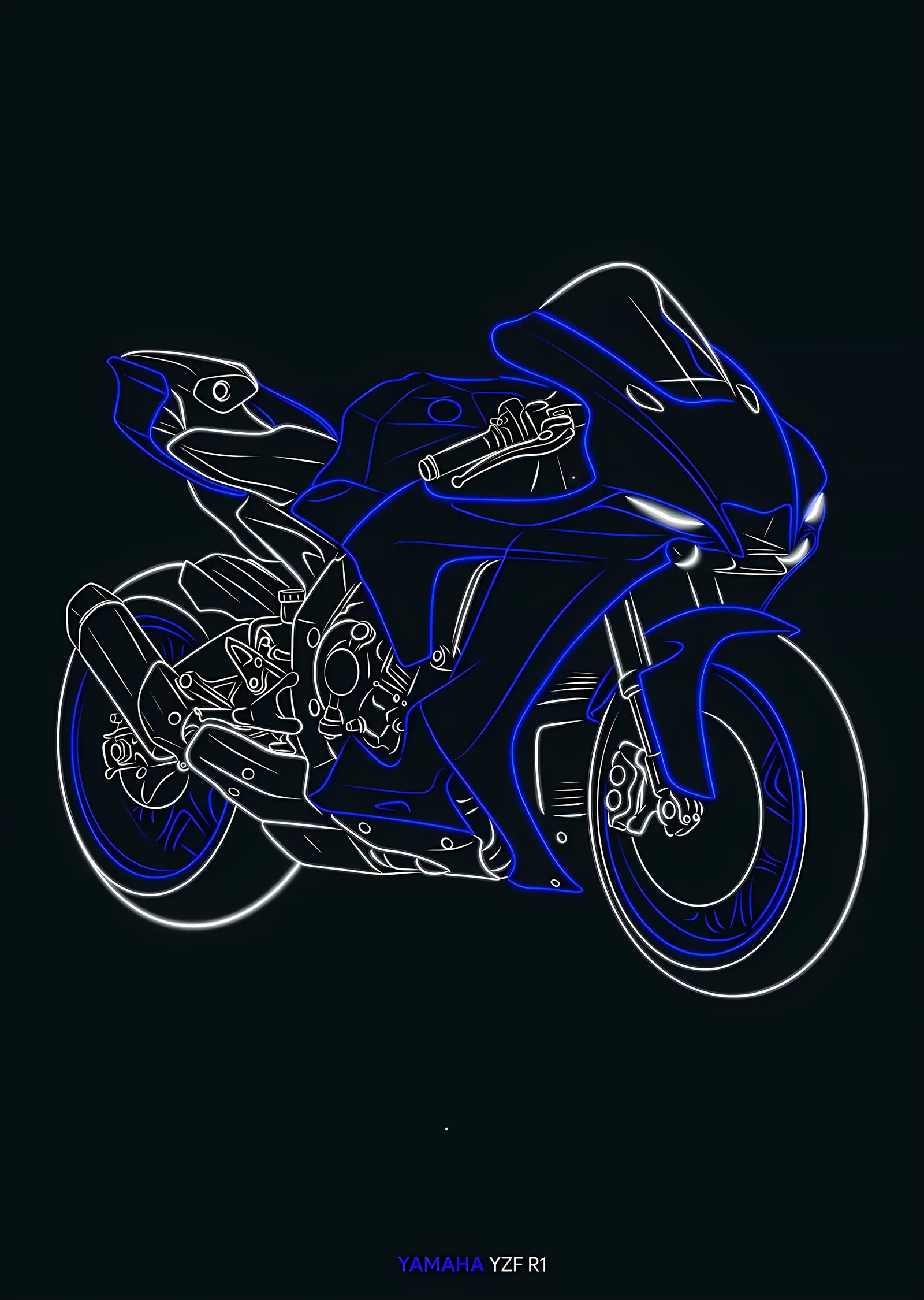 Yamaha YZF-R1 - Neon Çizgi metal tablo