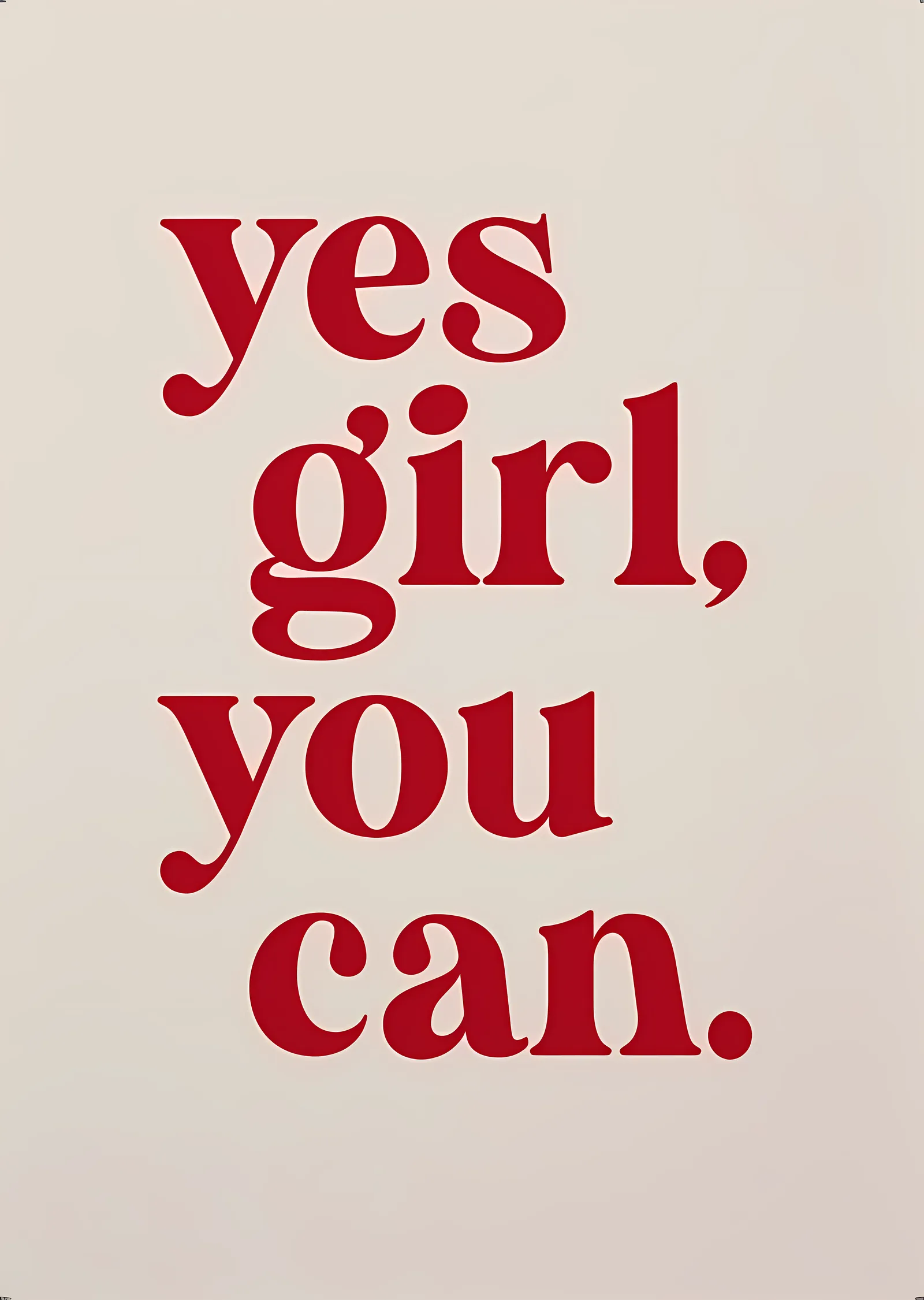Yes Girl You Can metal tablo