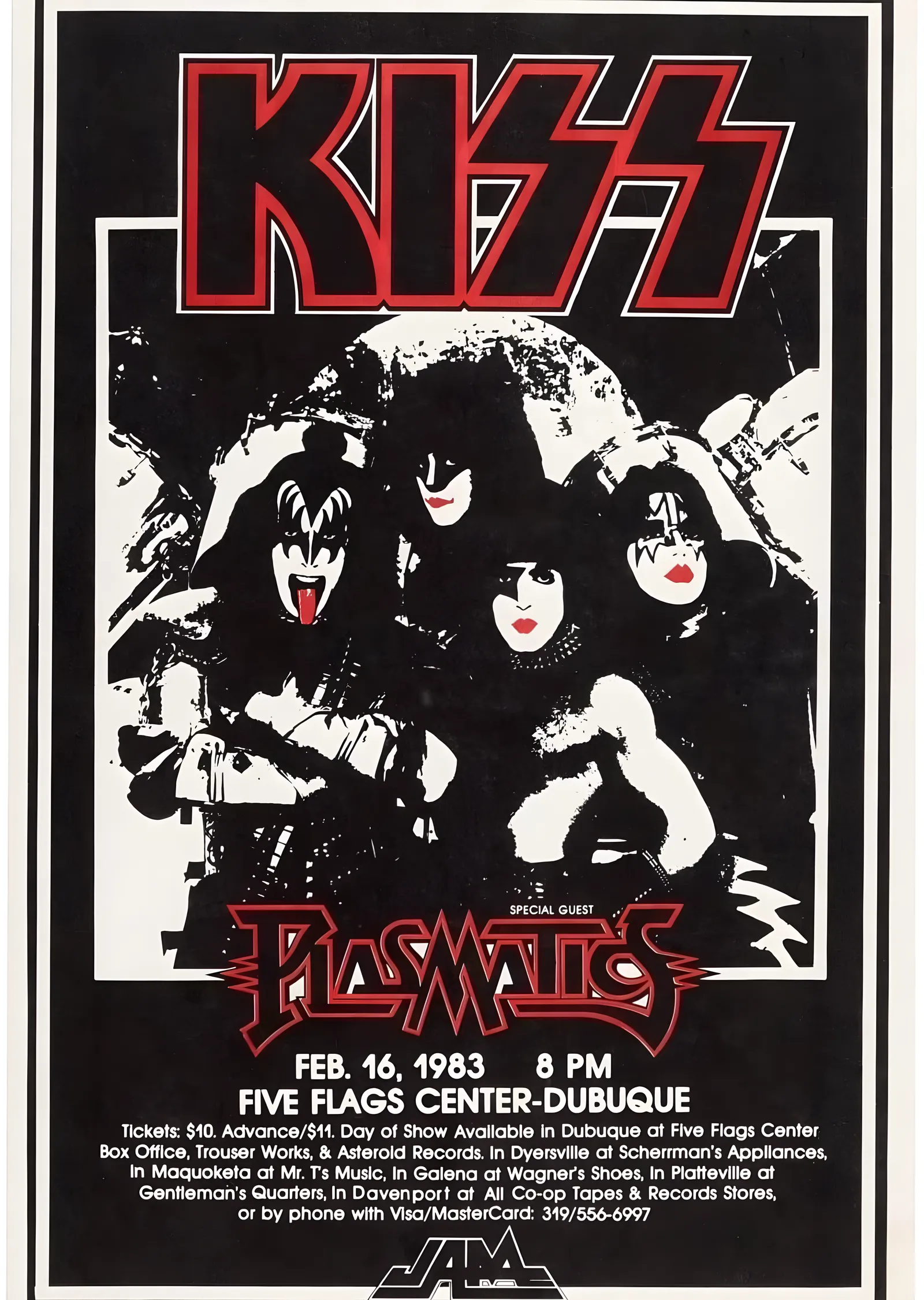 KISS: 1983 Dubuque Konseri Afişi metal tablo
