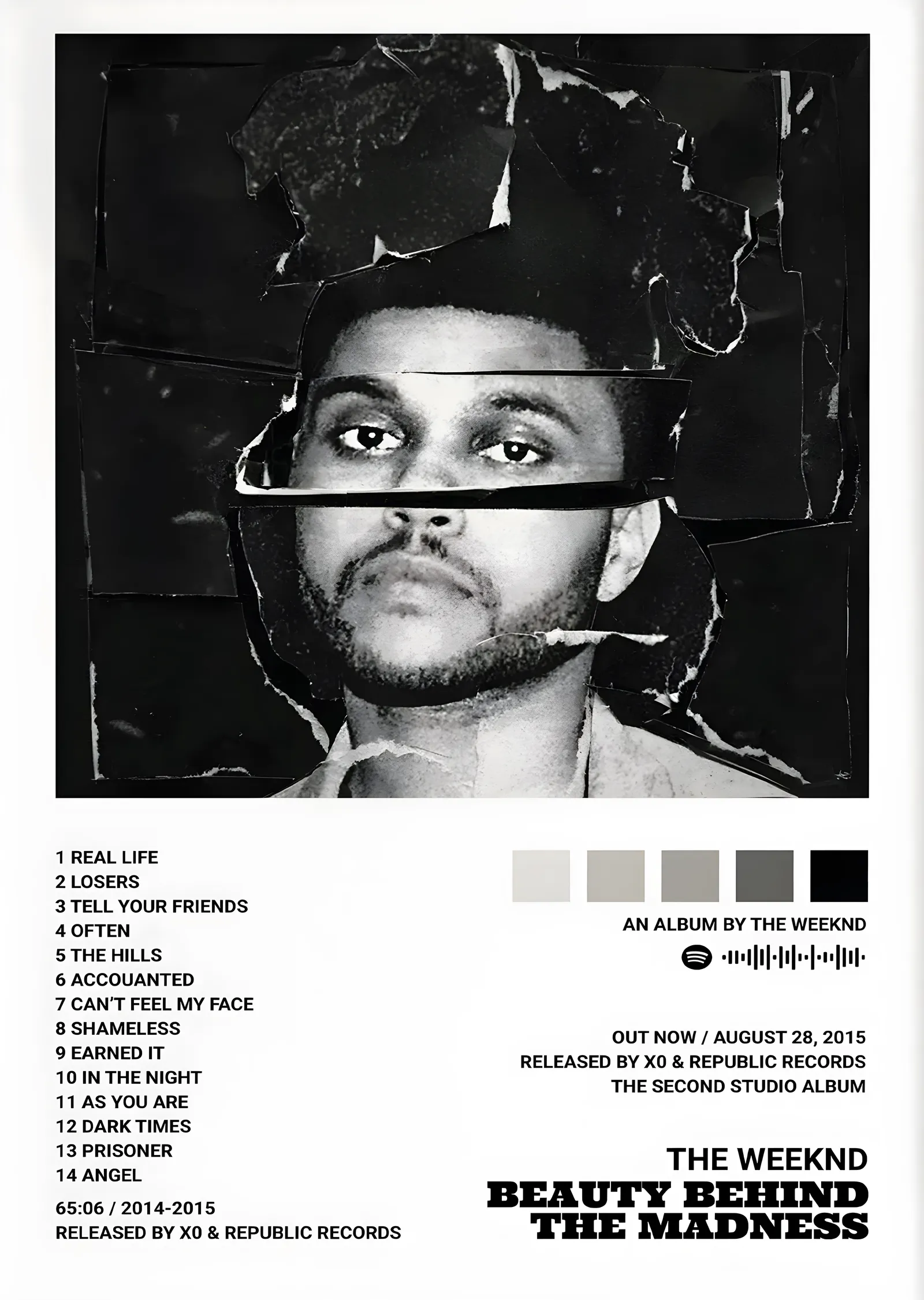 The Weeknd: Beauty Behind The Madness metal tablo
