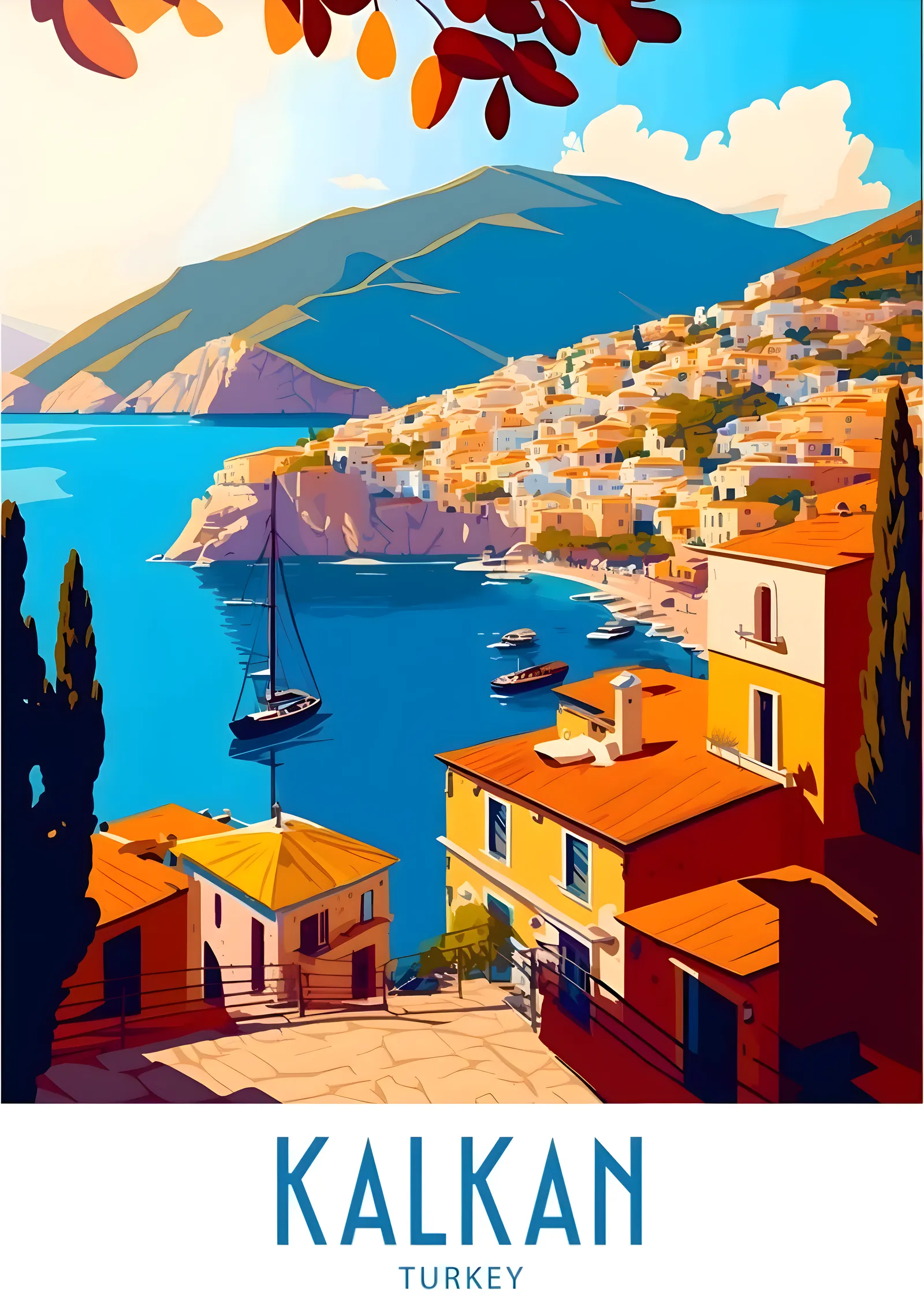 Kalkan: Türkiye'nin Akdeniz Kıyıları metal tablo