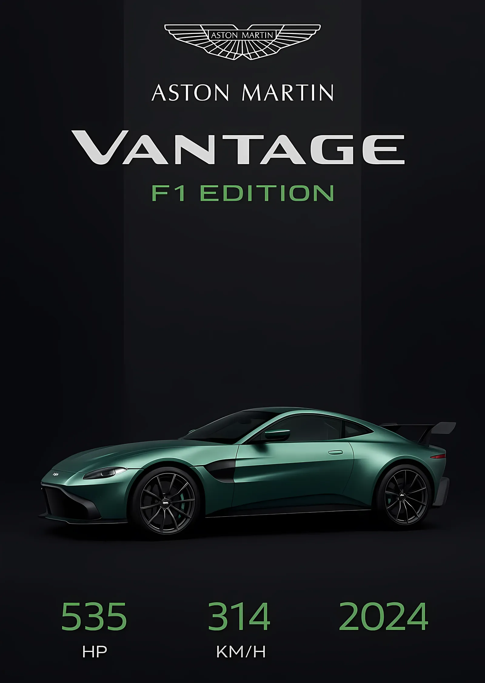 Aston Martin Vantage F1 Edition metal tablo