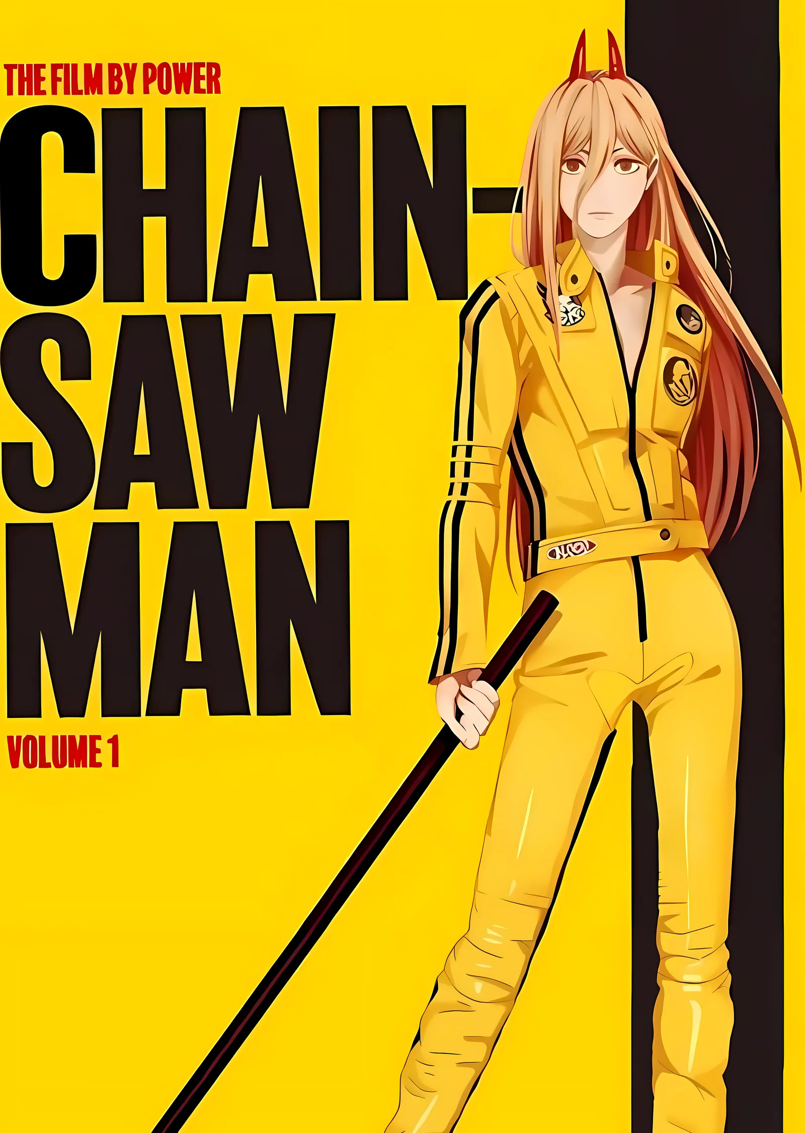 Chainsaw Man: Sarı Zeminde Power metal tablo