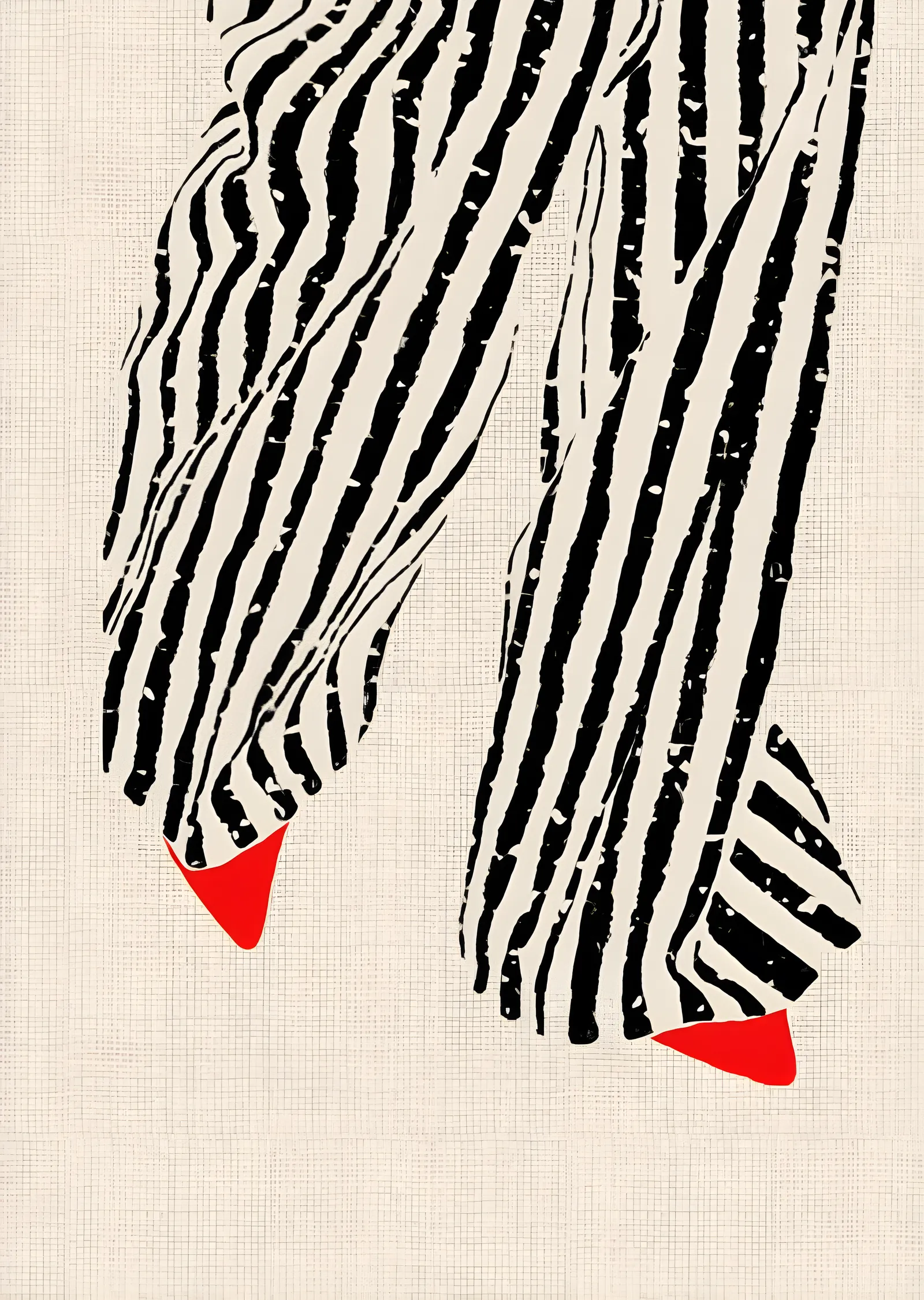 Zebra Desenli Pantolon metal tablo