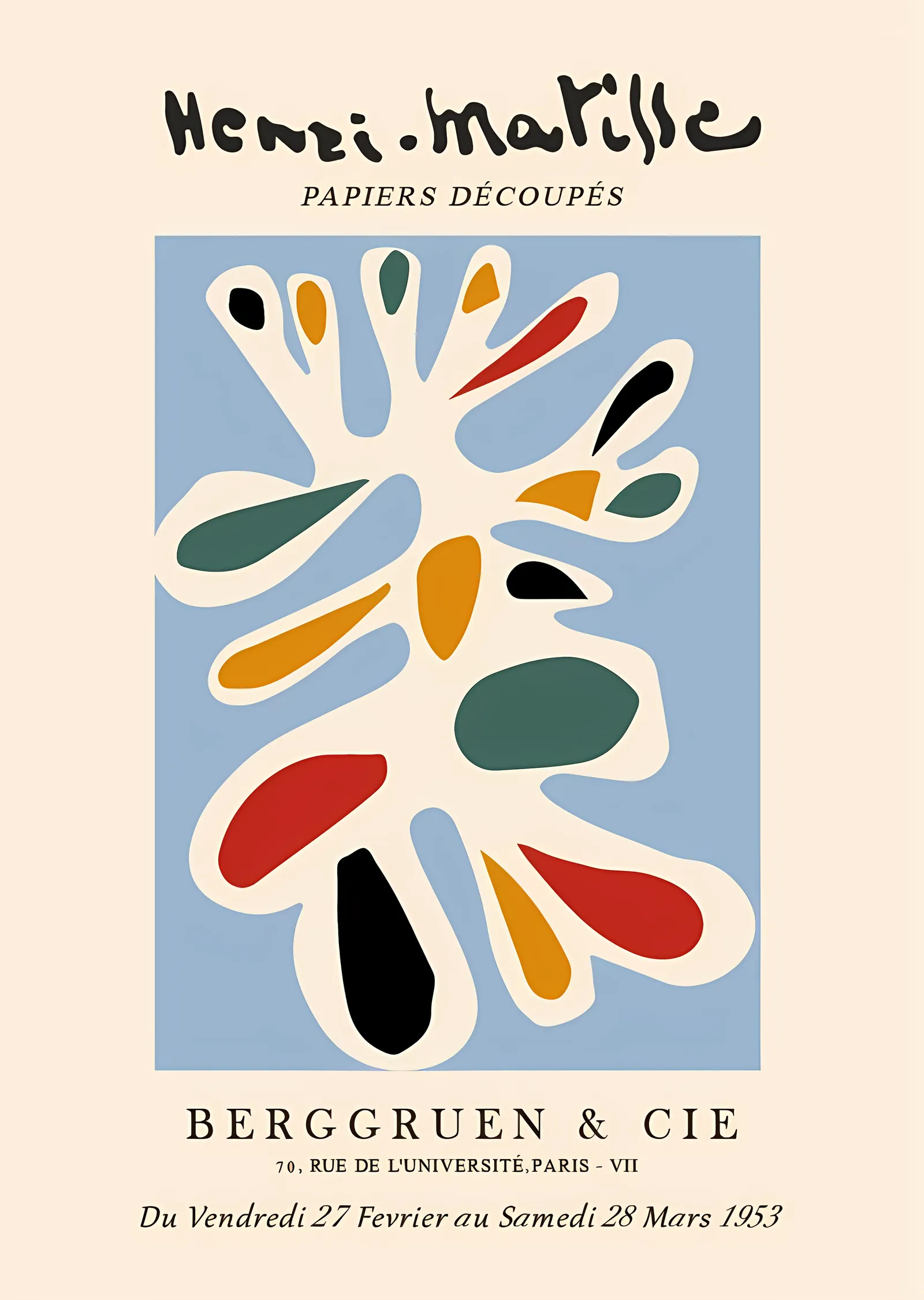 Henri Matisse: Papiers Découpés metal tablo