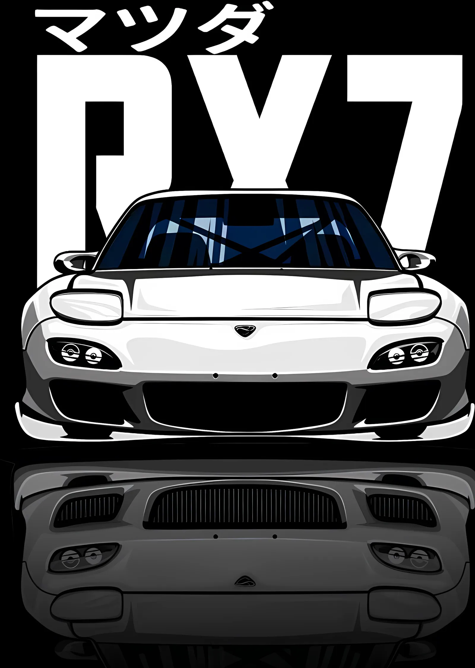Mazda RX-7 - Beyaz Gövde metal tablo