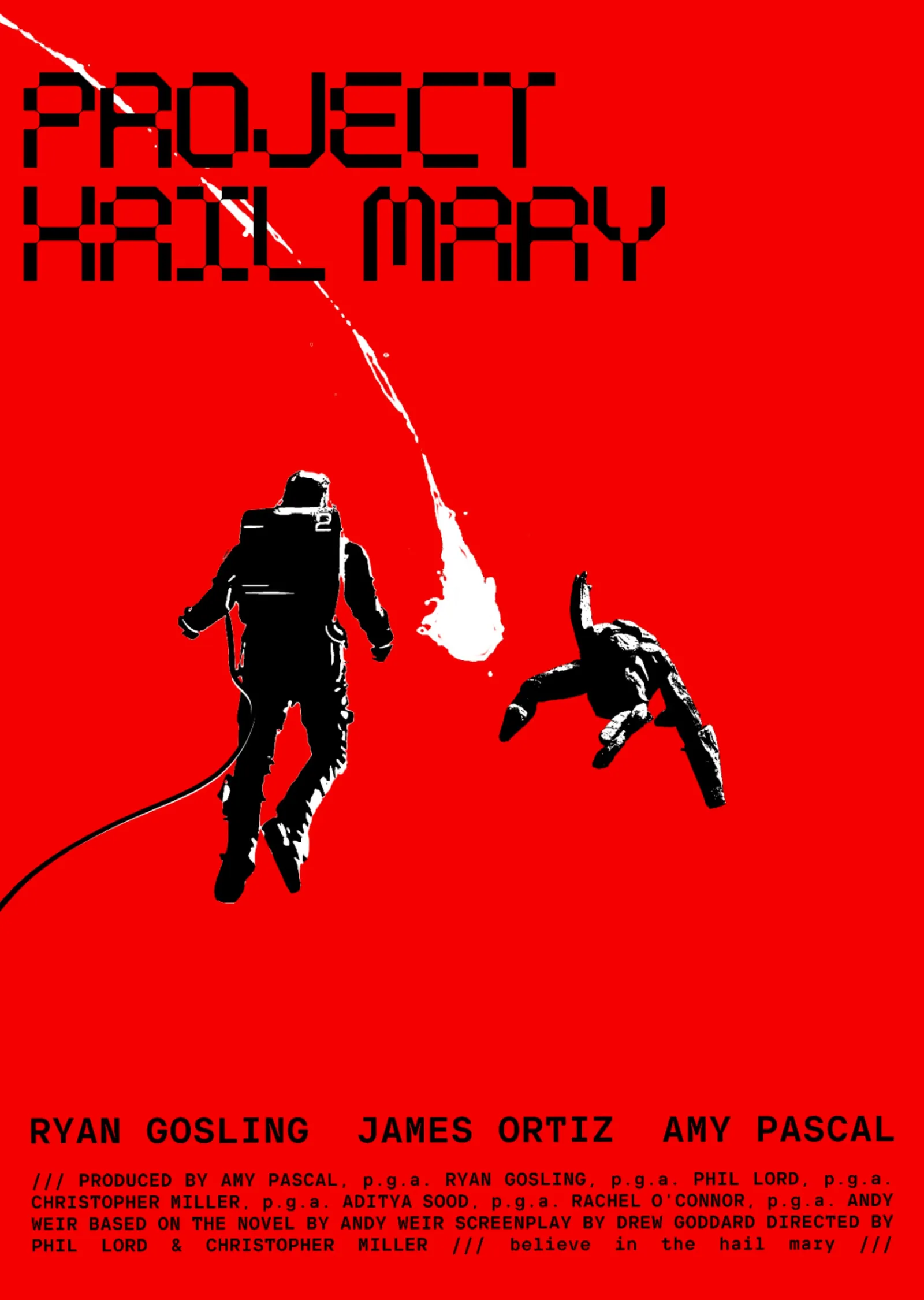 Project Hail Mary - Kırmızı Zemin metal tablo