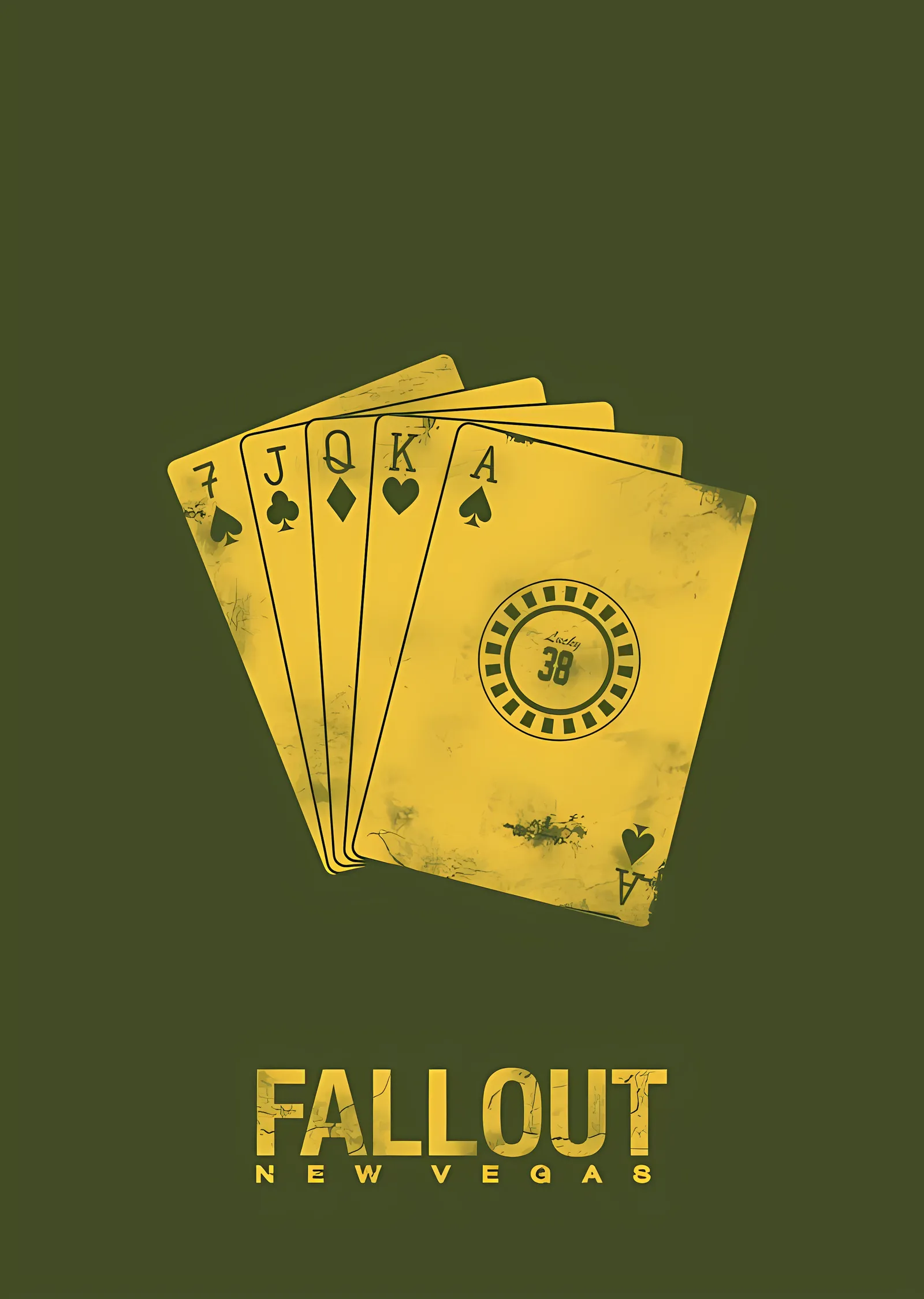 Fallout: New Vegas Kumarhane Kartları metal tablo