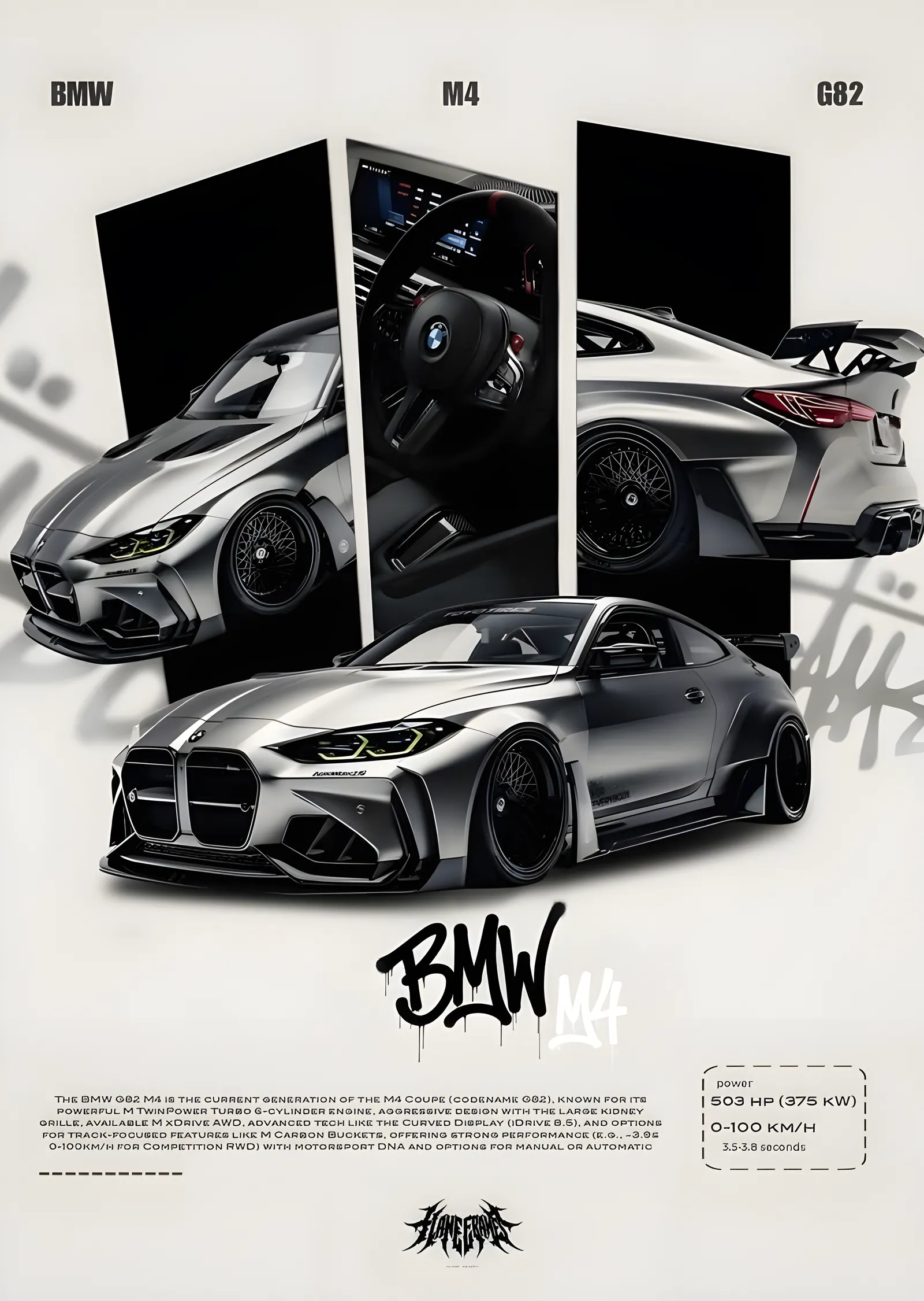 BMW M4 G82 metal tablo