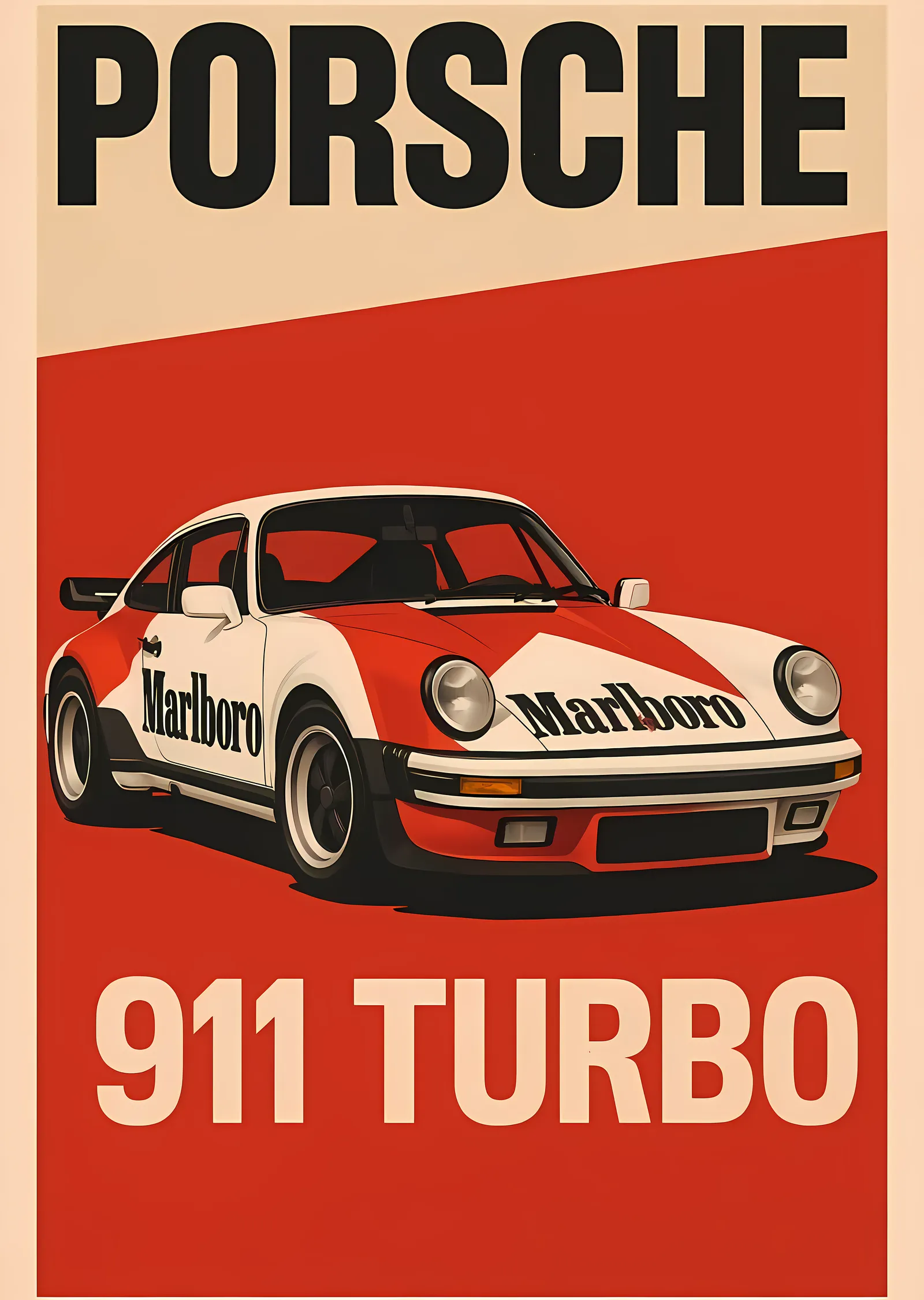 Porsche 911 Turbo: Marlboro Livery metal tablo