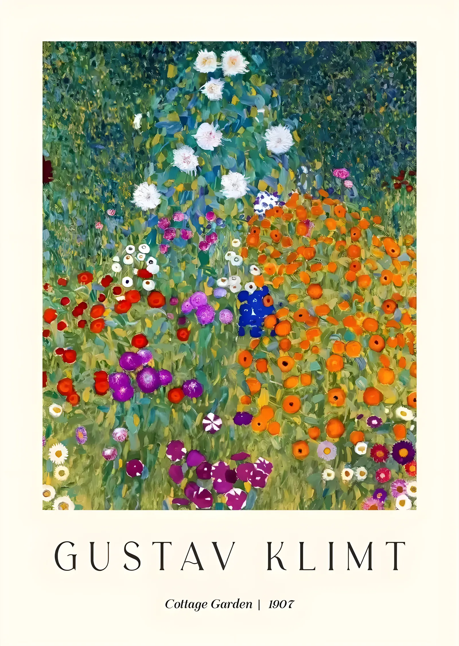 Gustav Klimt: Cottage Garden metal tablo