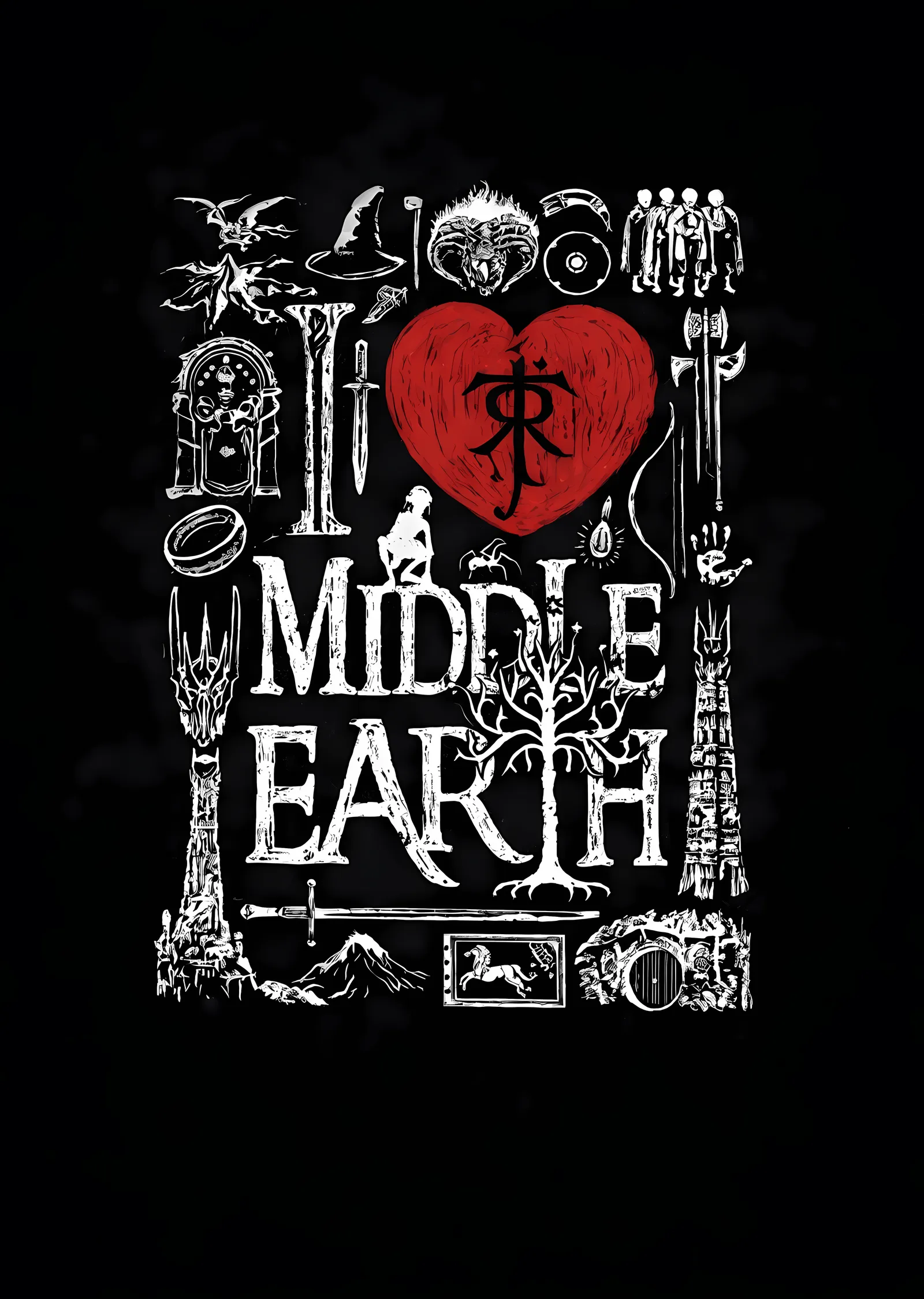 I Love Middle Earth metal tablo