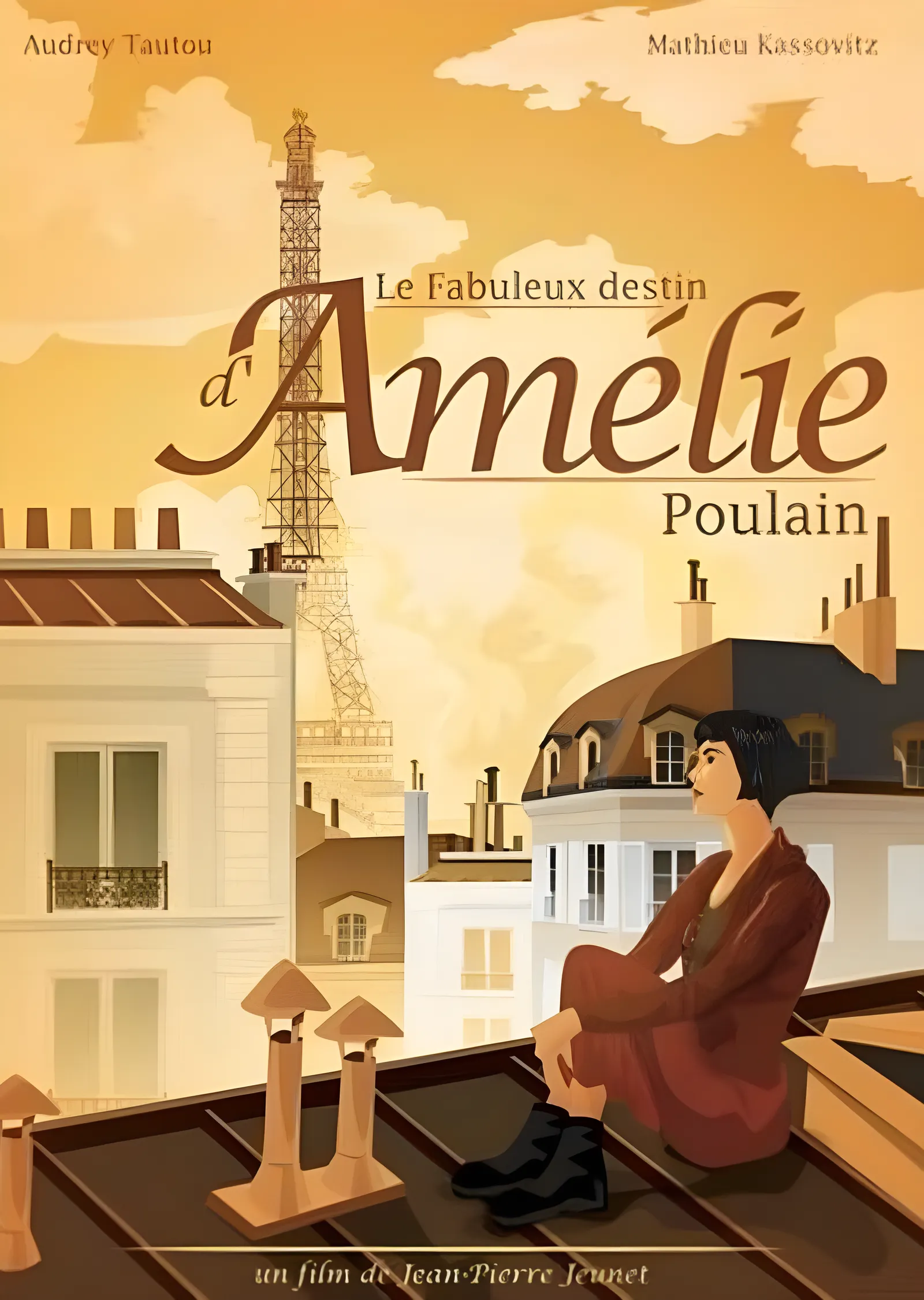 Amélie: Paris Çatıları metal tablo