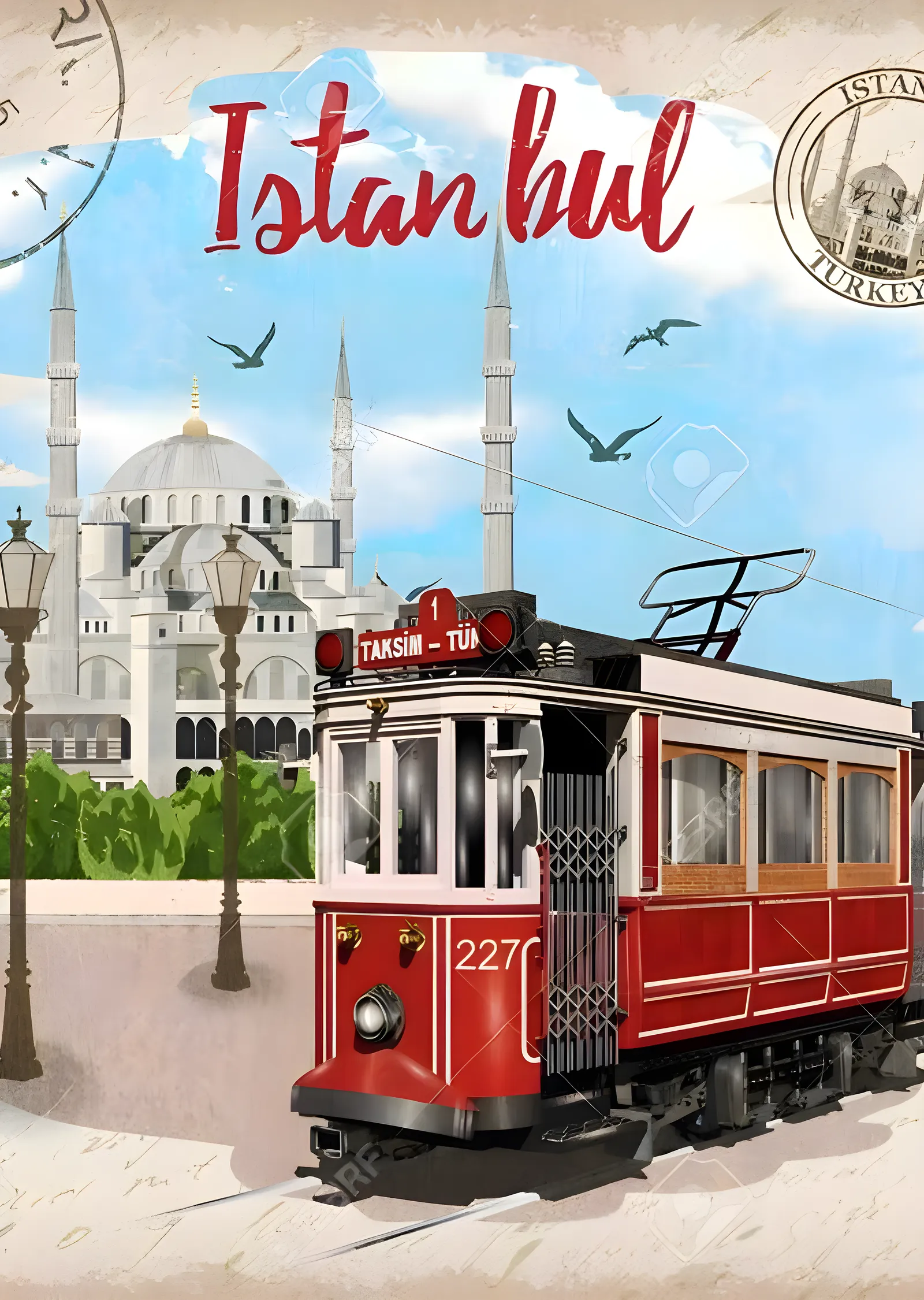 İstanbul Taksim Tramvayı metal tablo