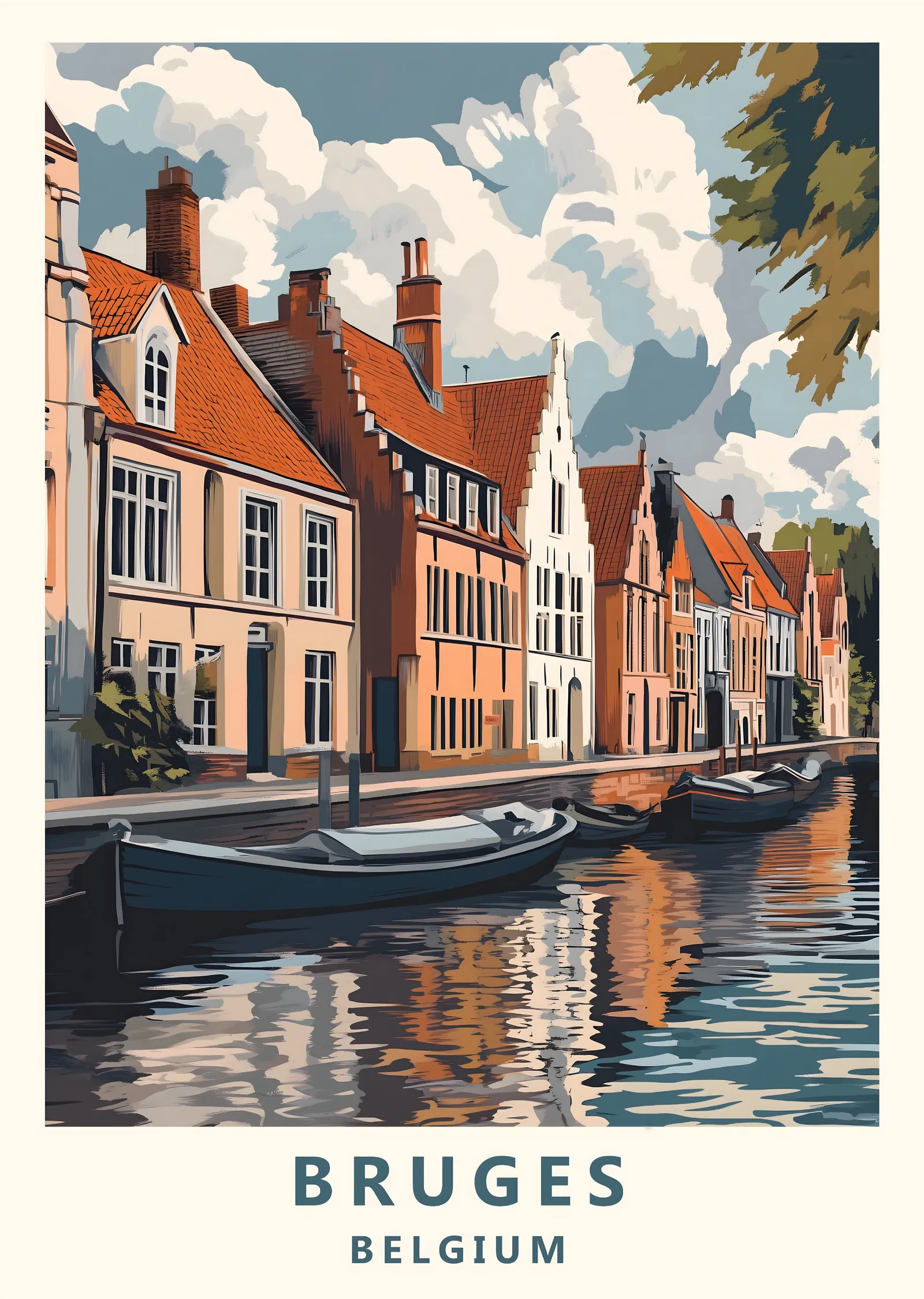 Bruges Belgium Travel metal tablo