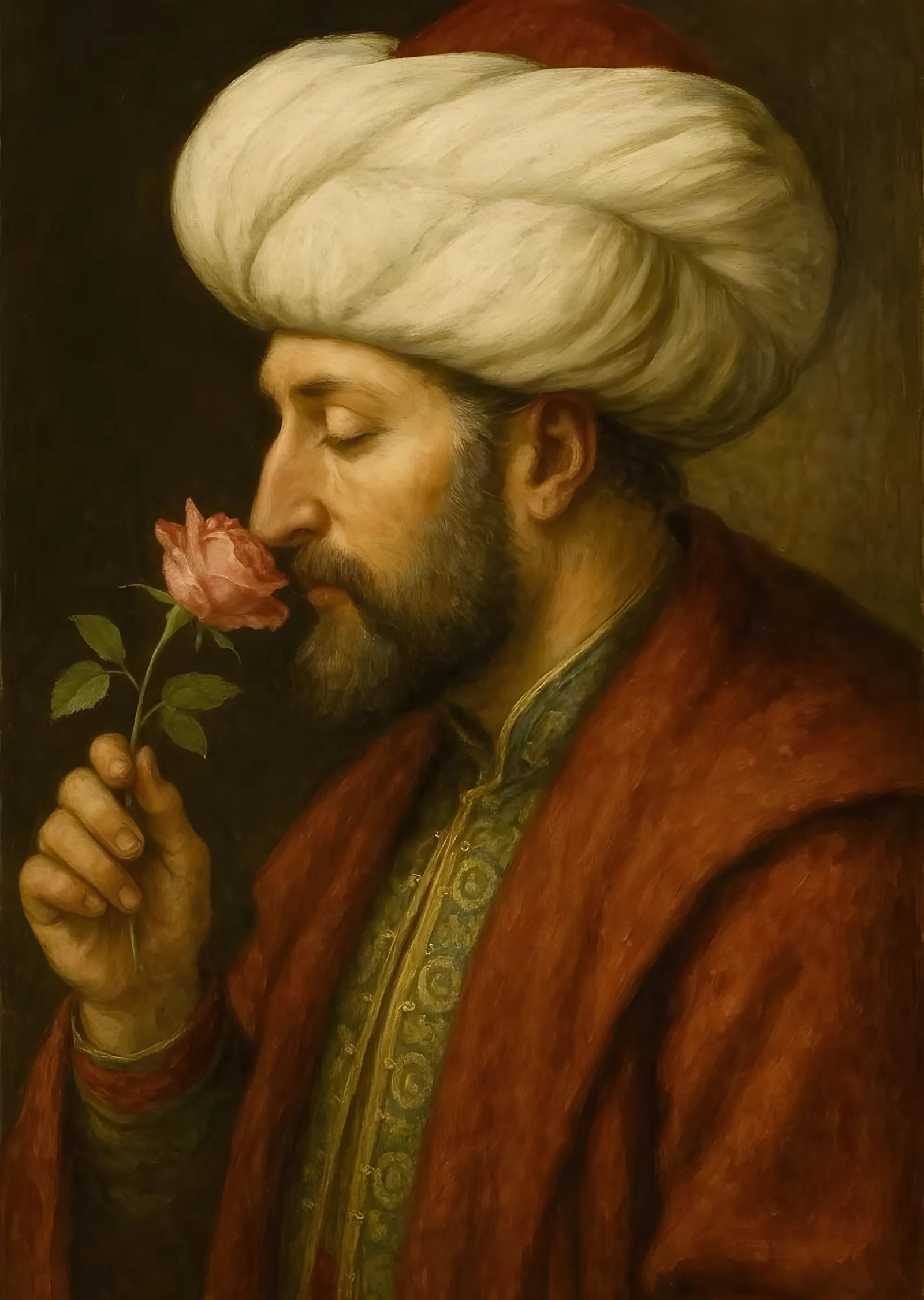 Fatih Sultan Mehmet: Gül Koklarken metal tablo