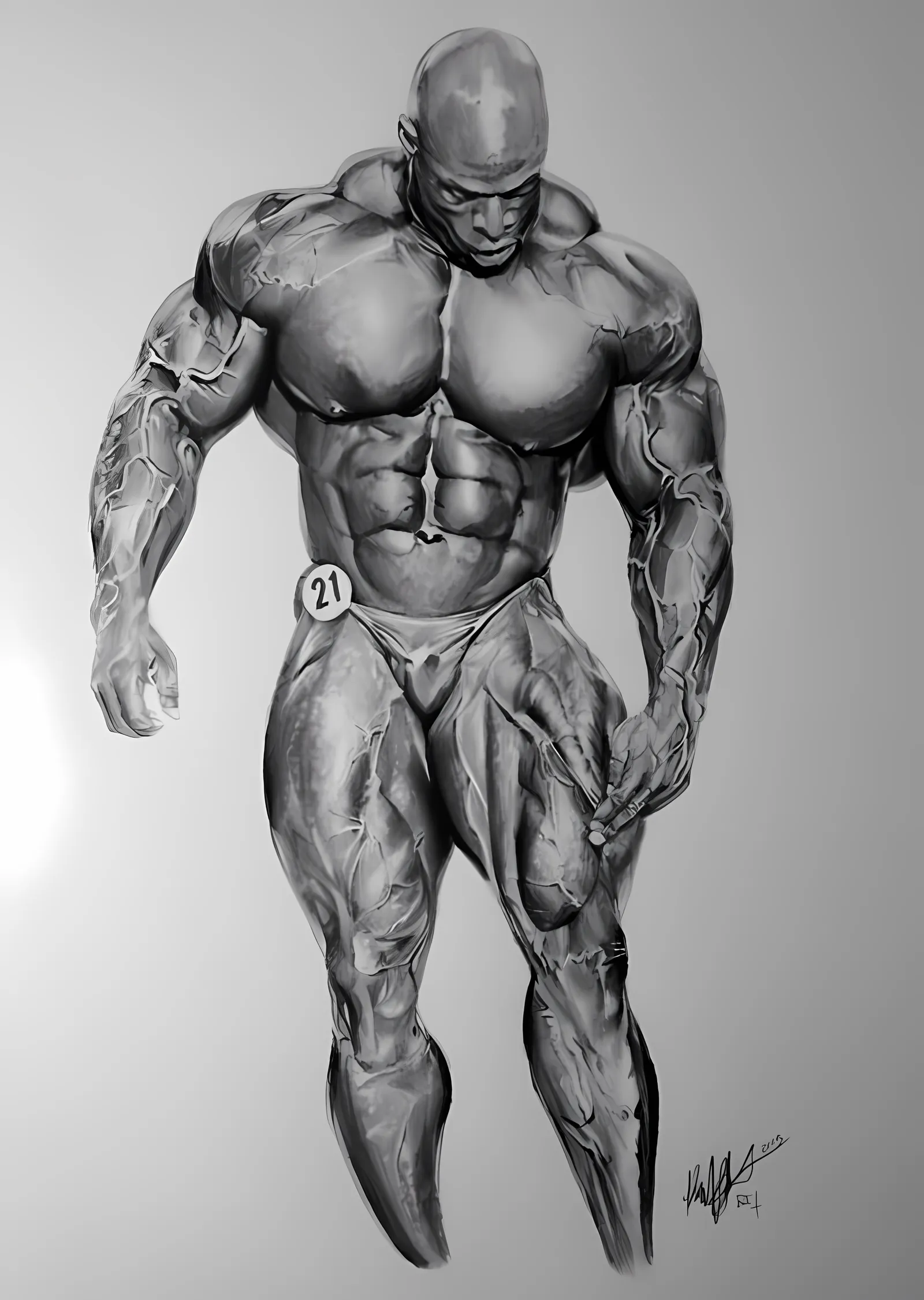 Ronnie Coleman: Kurşun Kalem metal tablo