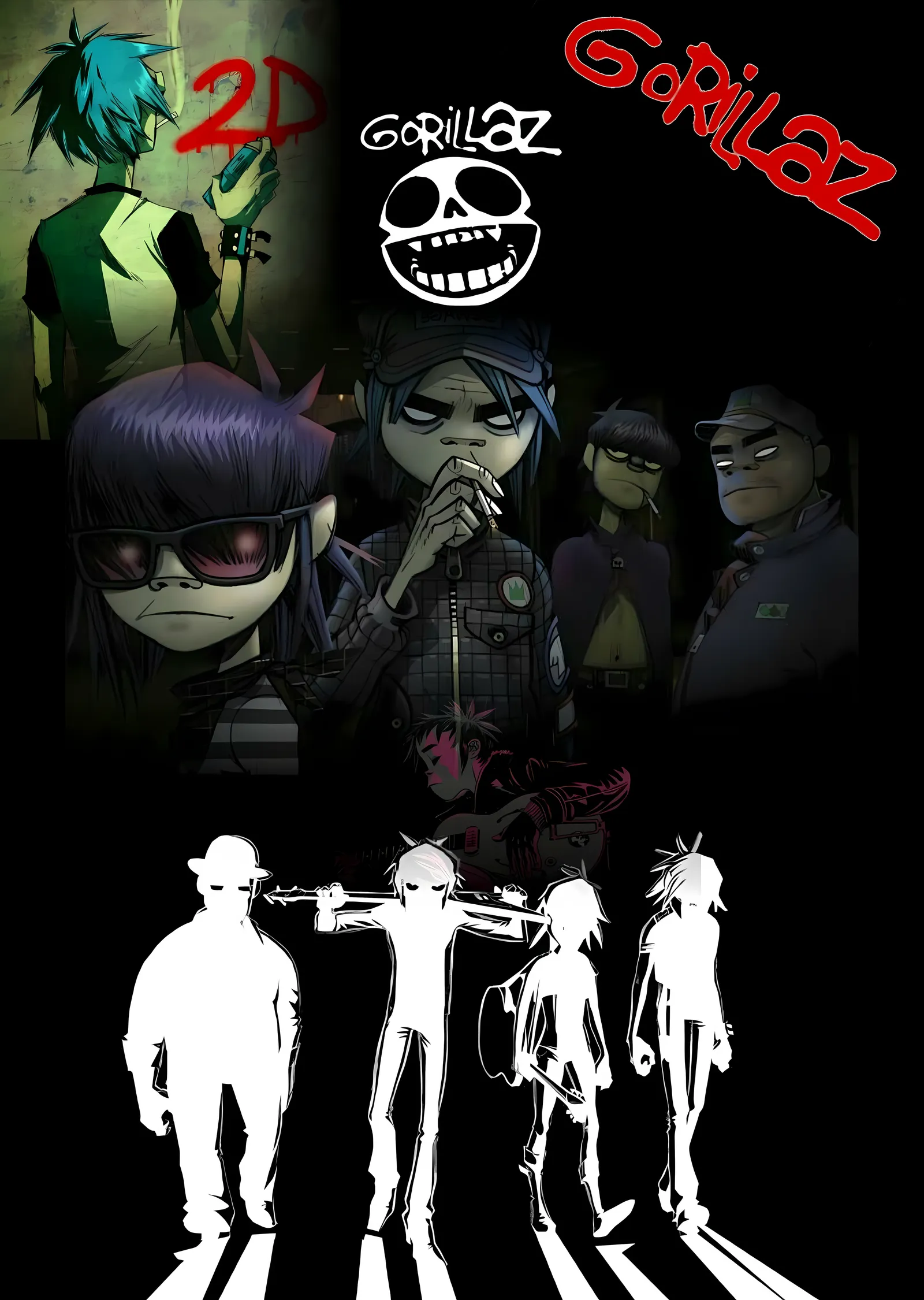 Gorillaz: Sanal Grubun İkonik Karakterleri metal tablo