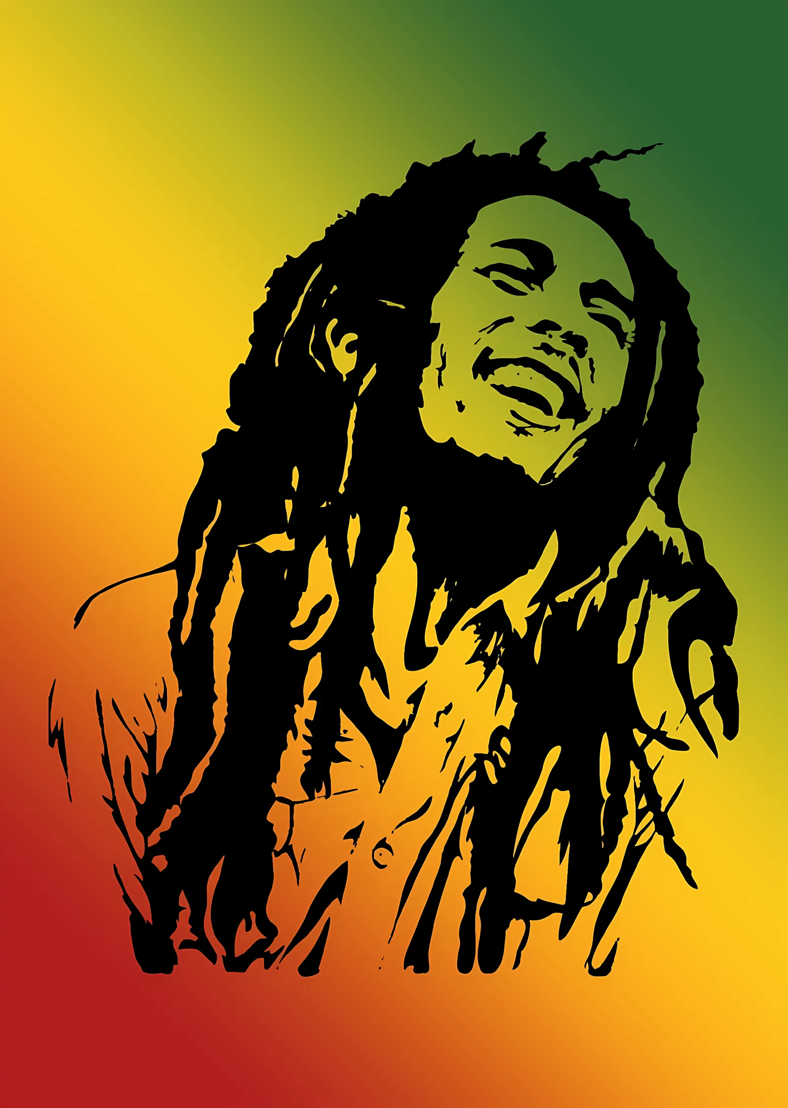 Bob Marley: Rasta Stencil metal tablo
