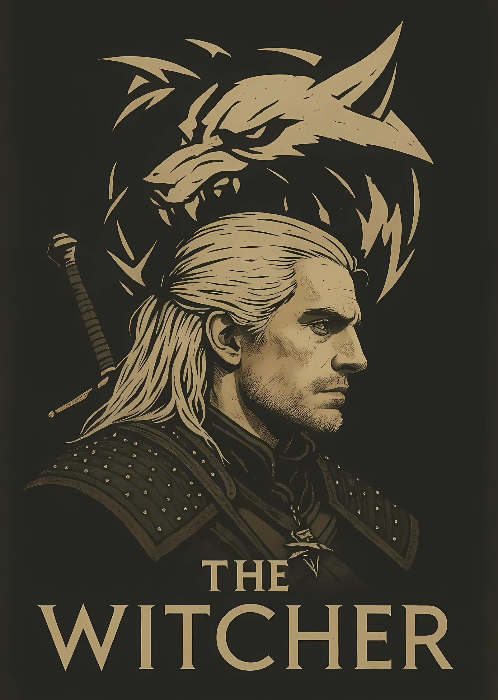 The Witcher - Geralt metal tablo