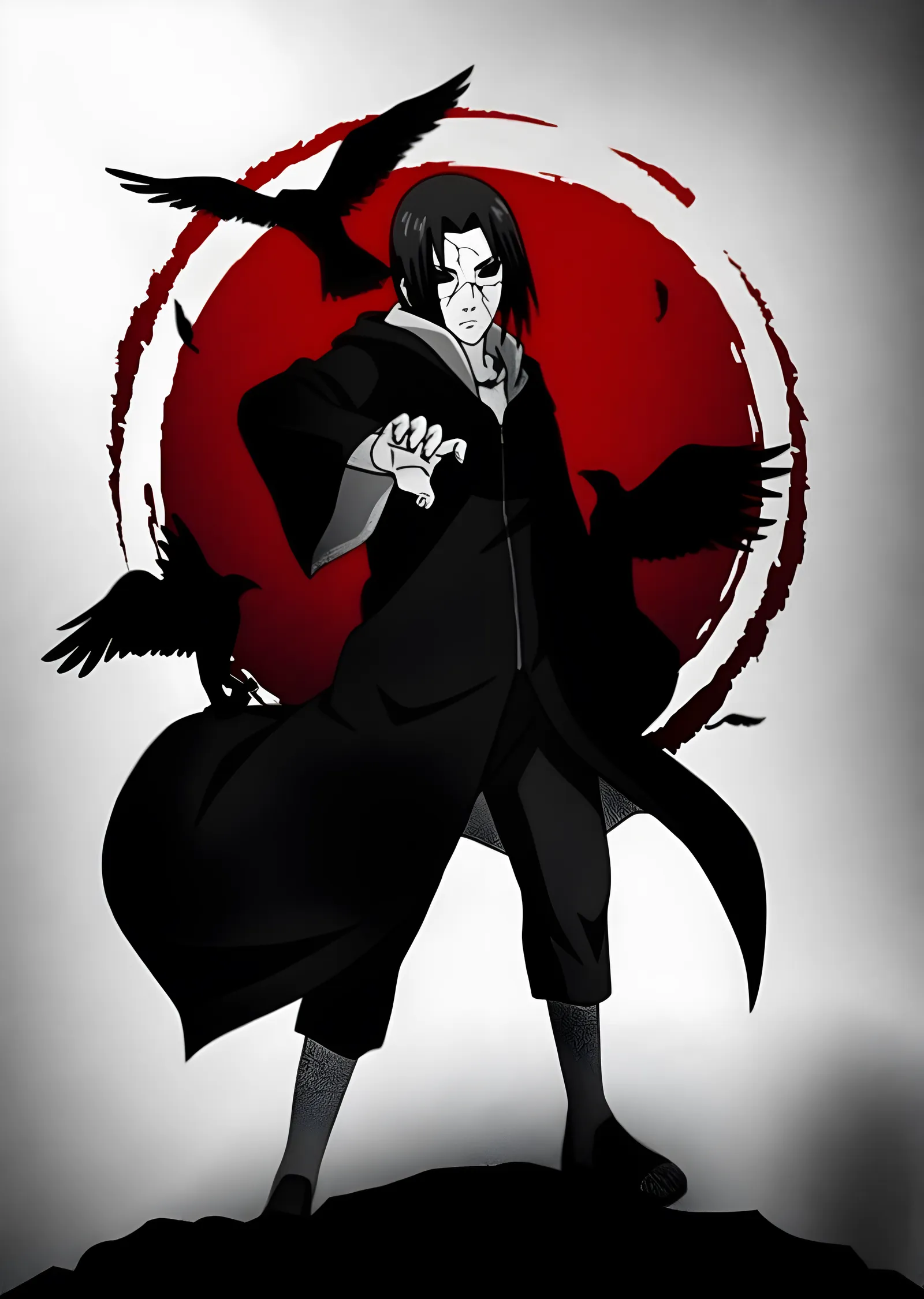 Naruto - Uchiha Itachi: Kızıl Halka metal tablo