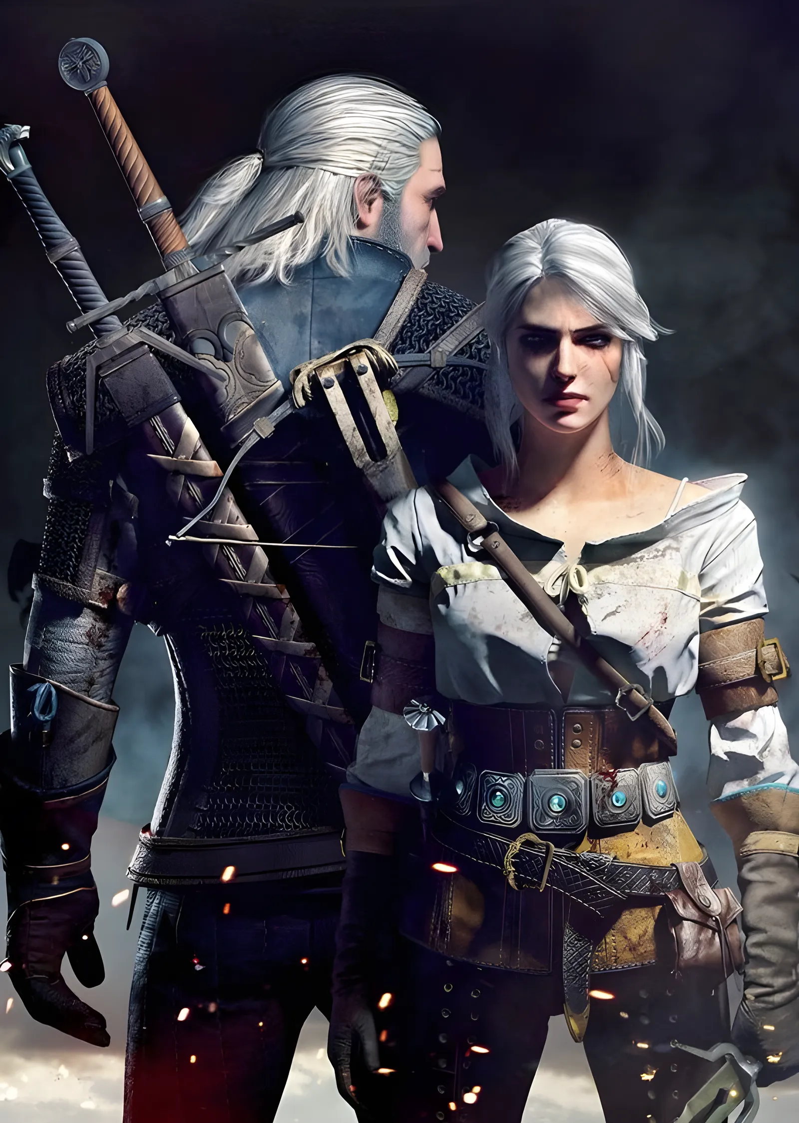 The Witcher: Geralt ve Ciri metal tablo