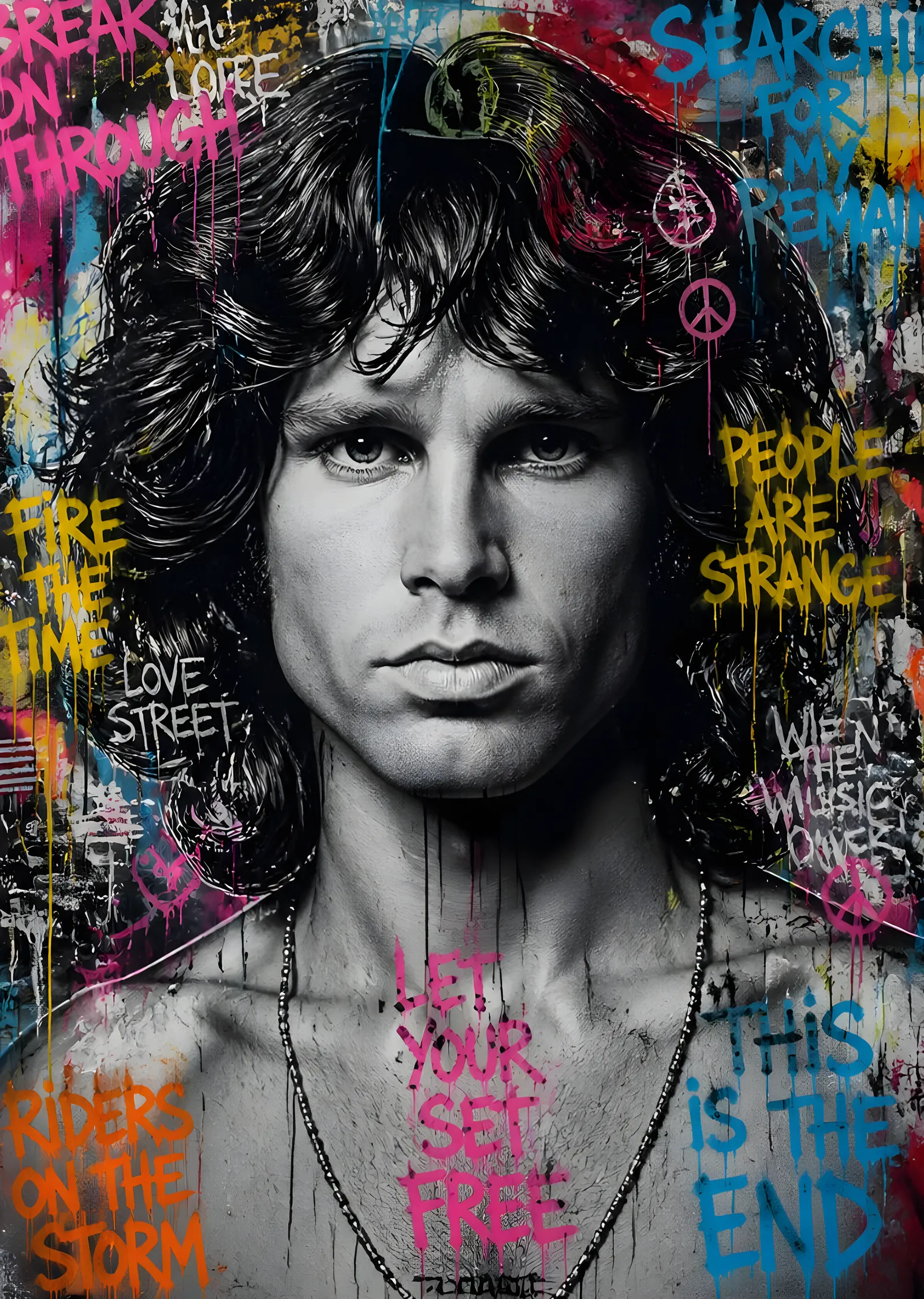 Jim Morrison: Rock Legend Pop Art metal tablo
