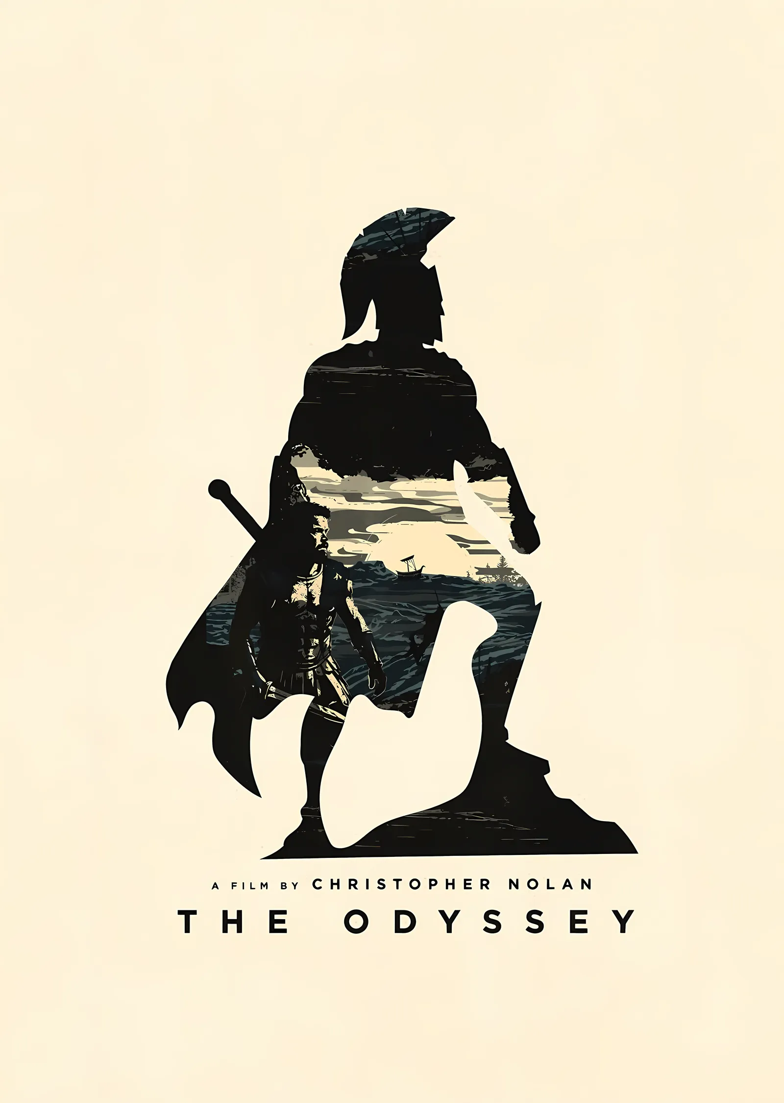 The Odyssey: Minimal Savaşçı Silueti metal tablo