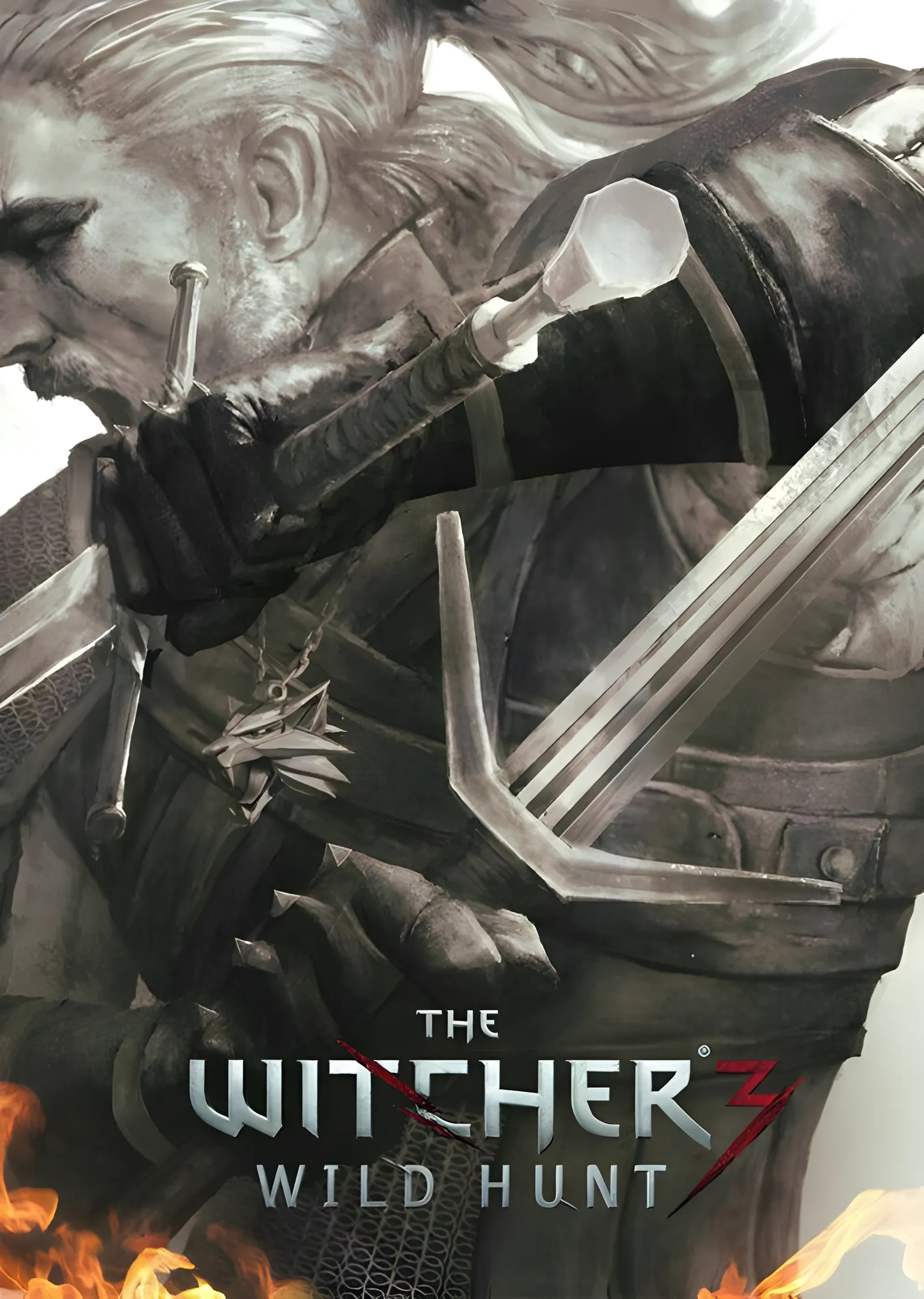 The Witcher 3: Wild Hunt · Geralt ve Alevler metal tablo