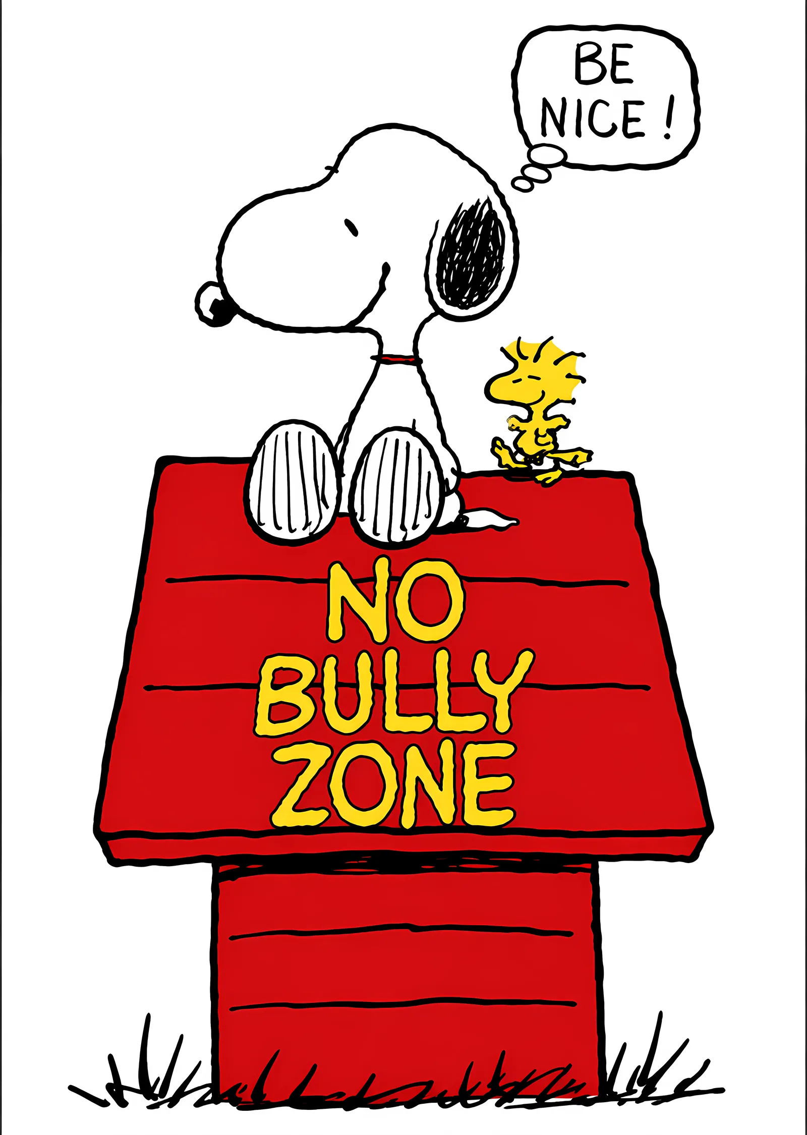 Snoopy - No Bully Zone metal tablo