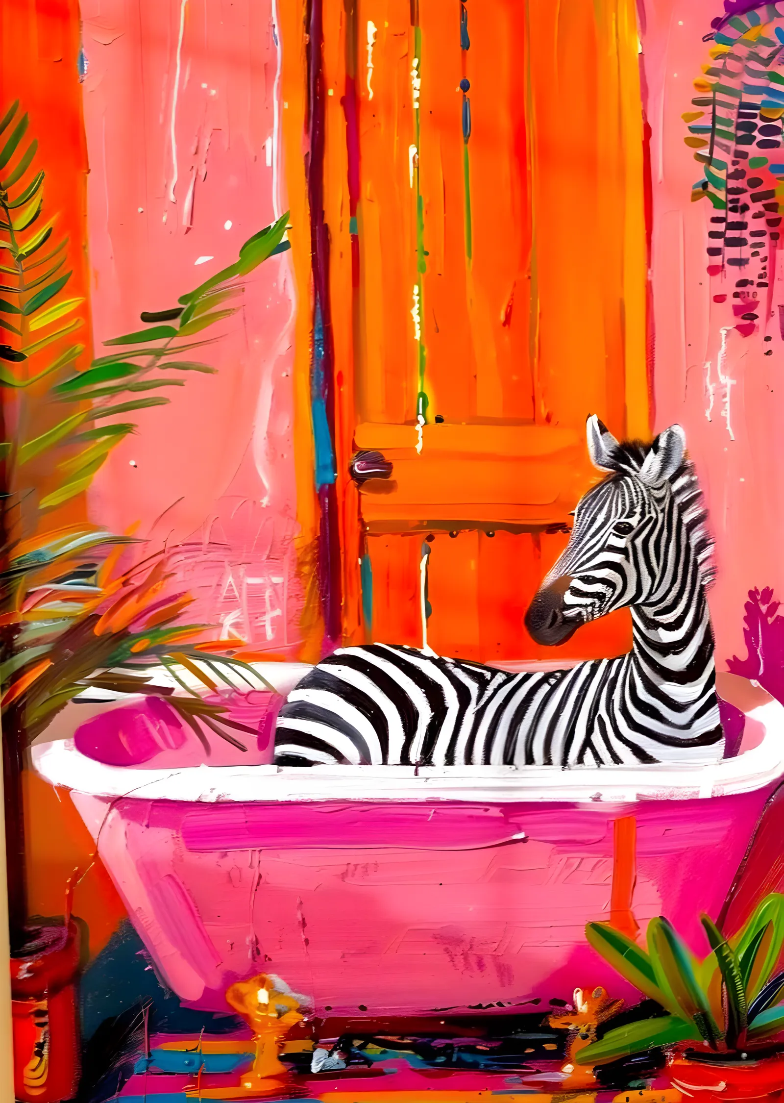 Küvette Zebra metal tablo
