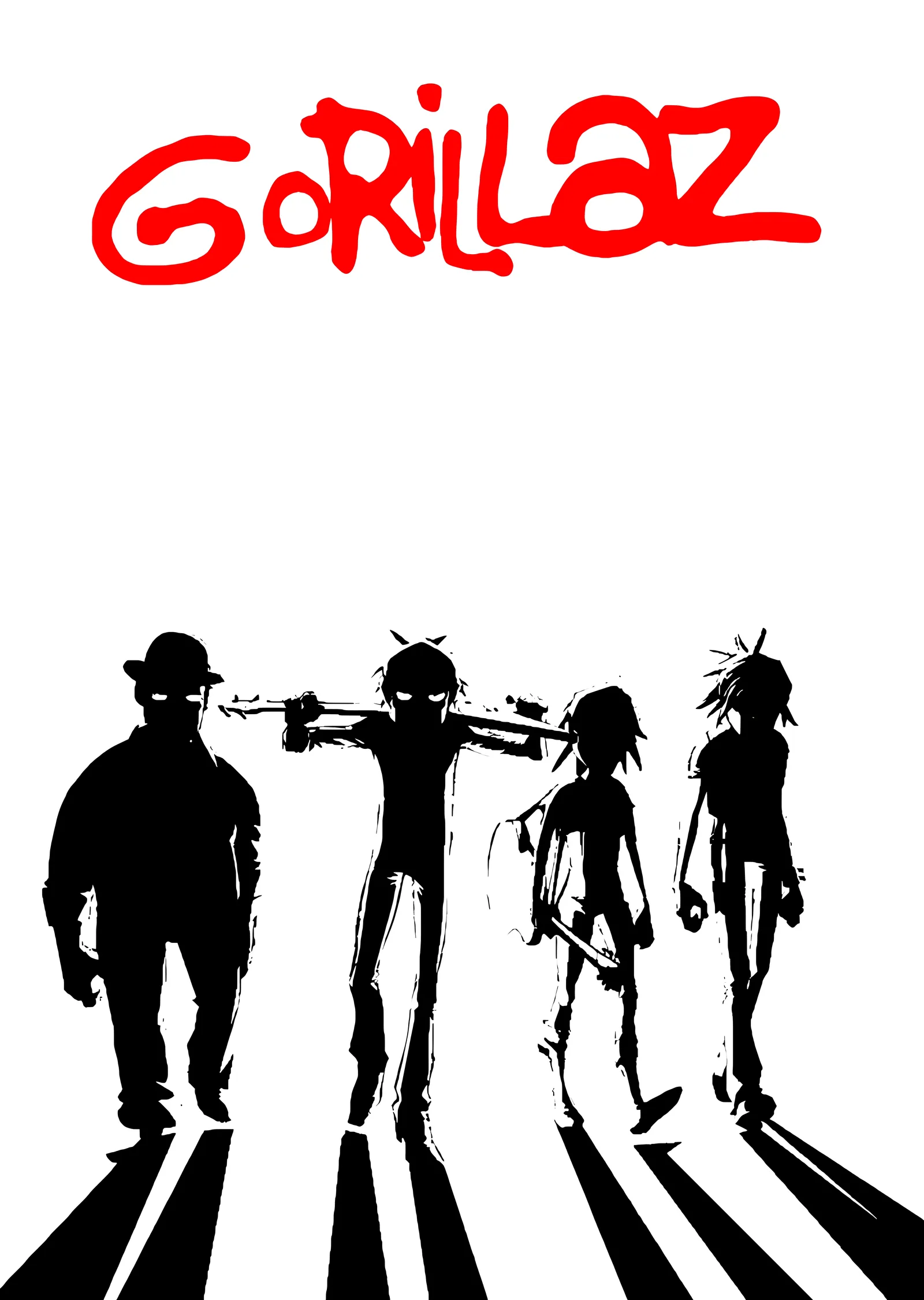 Gorillaz: Grup Silüetleri metal tablo