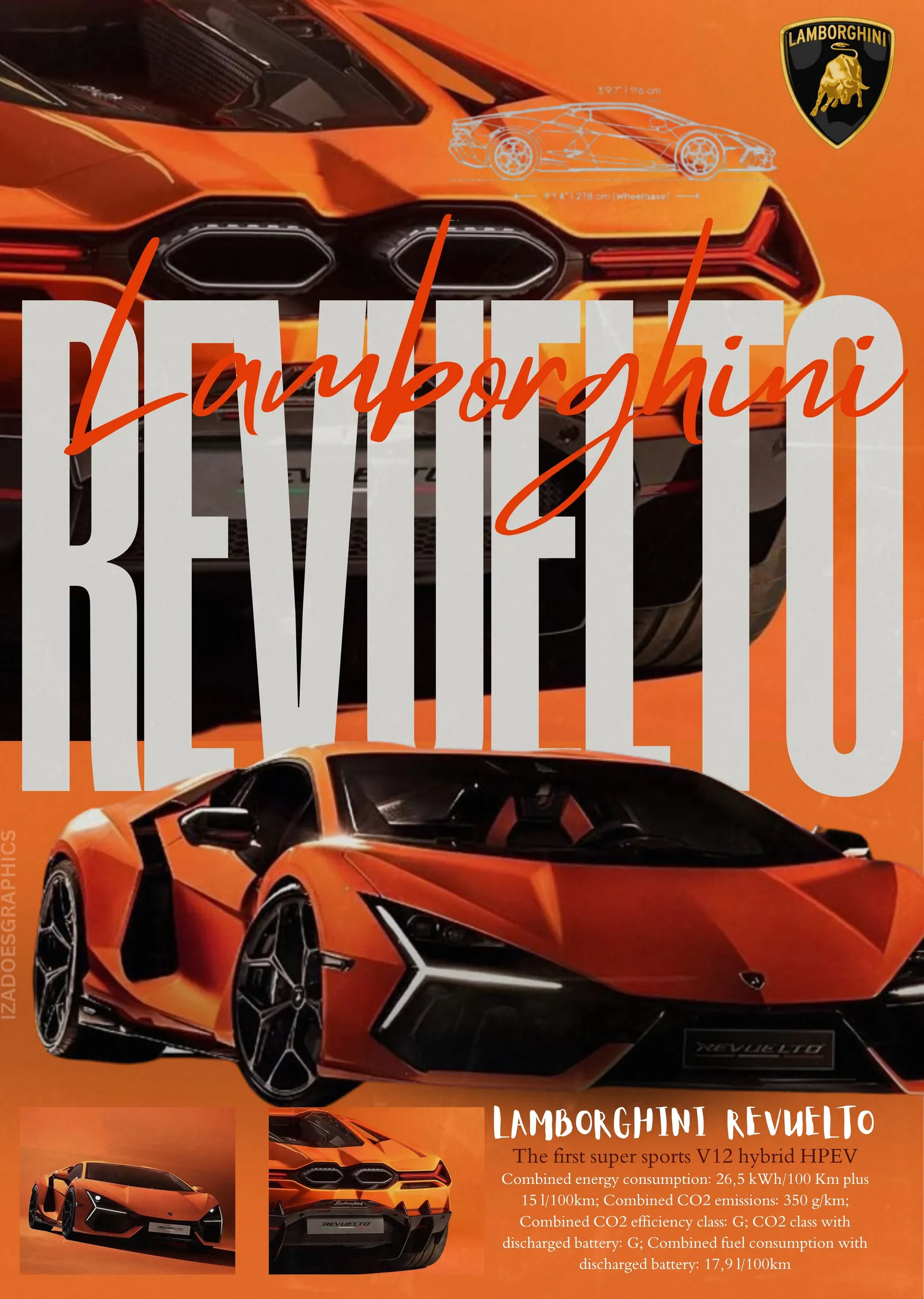 Lamborghini Revuelto: Arabaların Güzelliği metal tablo