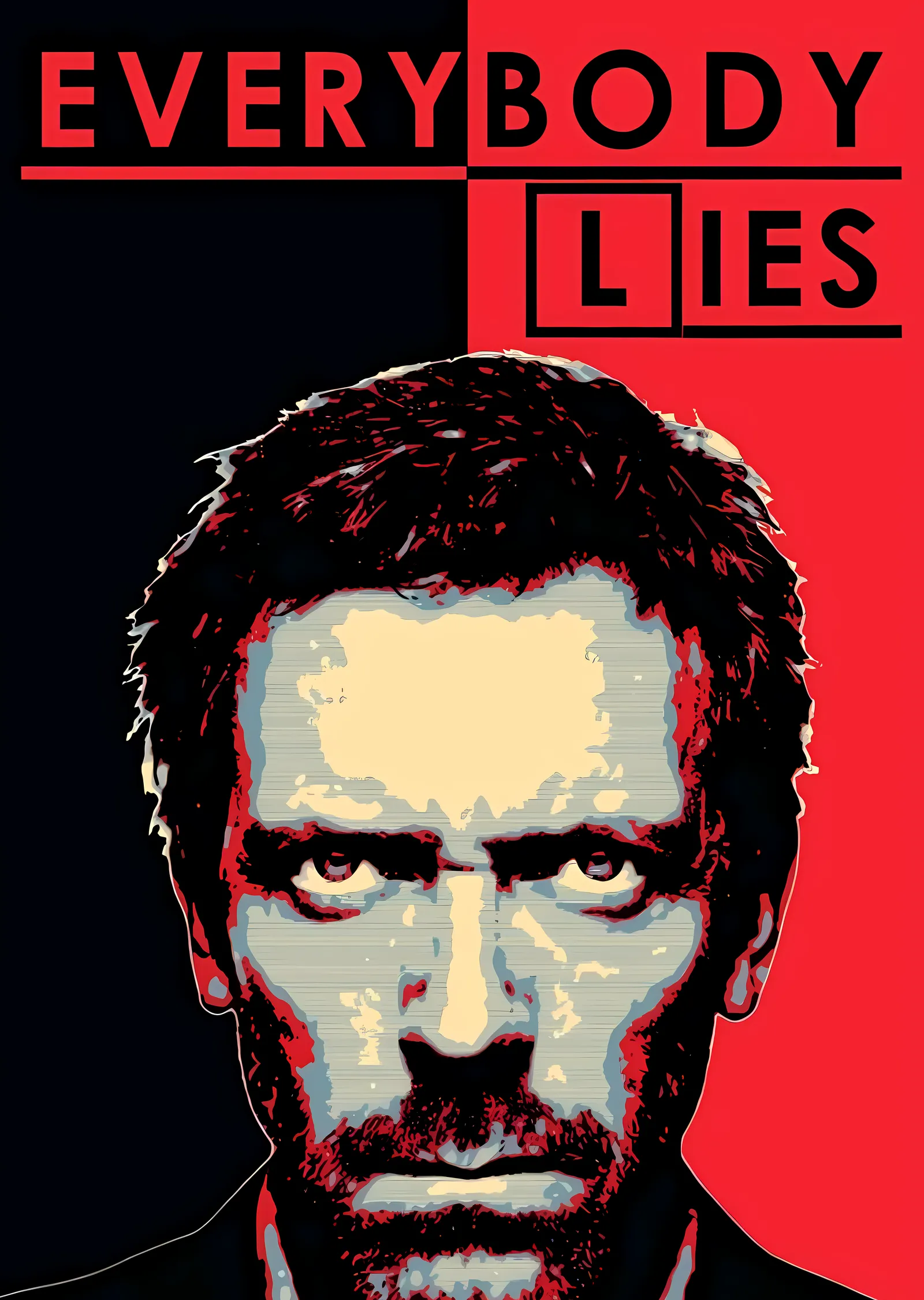 Everybody Lies: Dr. Gregory House Portresi metal tablo