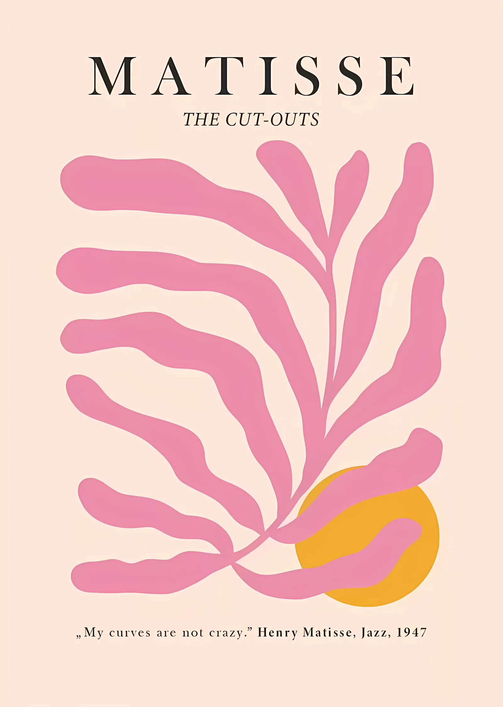Matisse: The Cut-Outs Pembe metal tablo