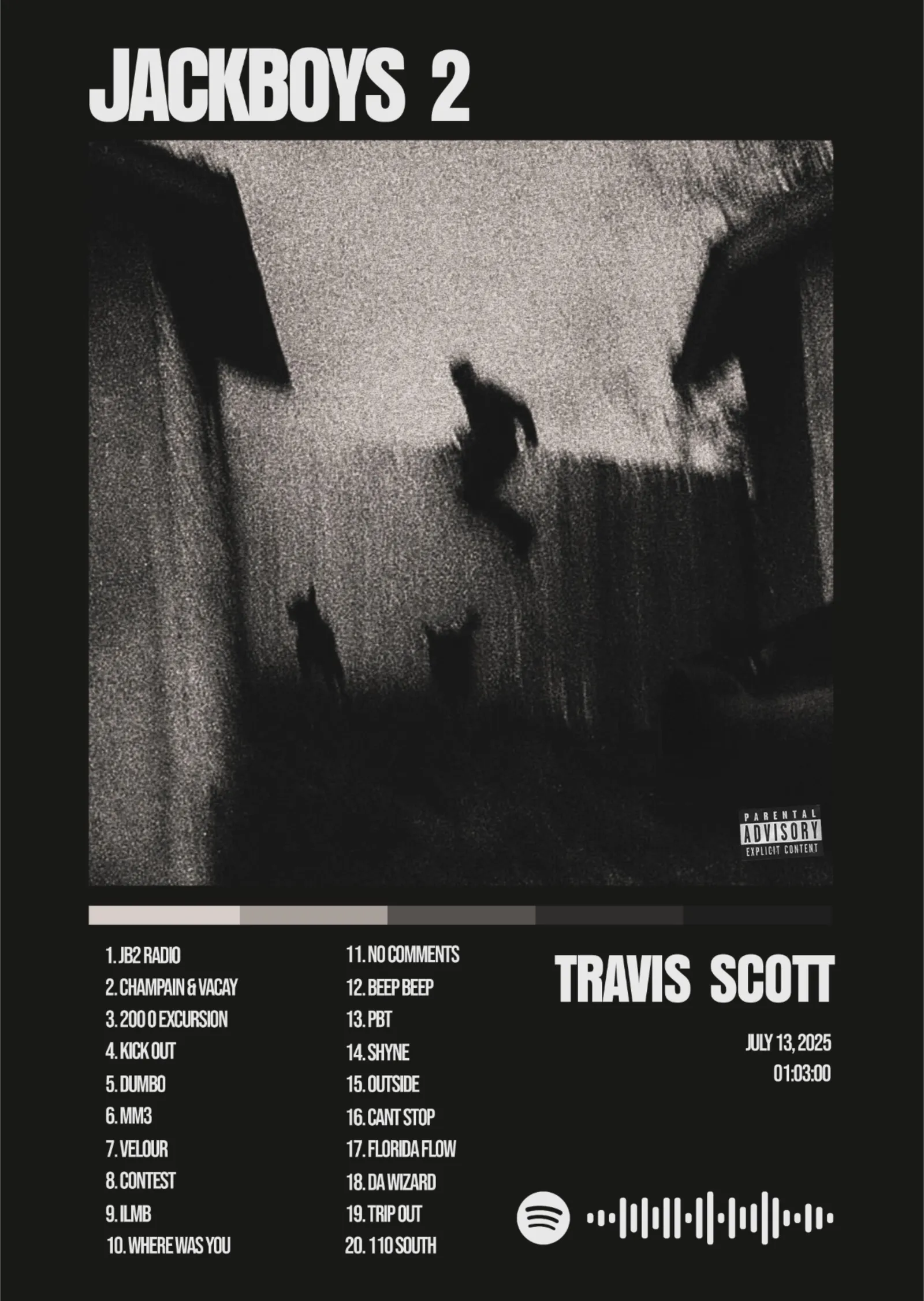 Travis Scott: Jackboys 2 Albüm Kapağı metal tablo